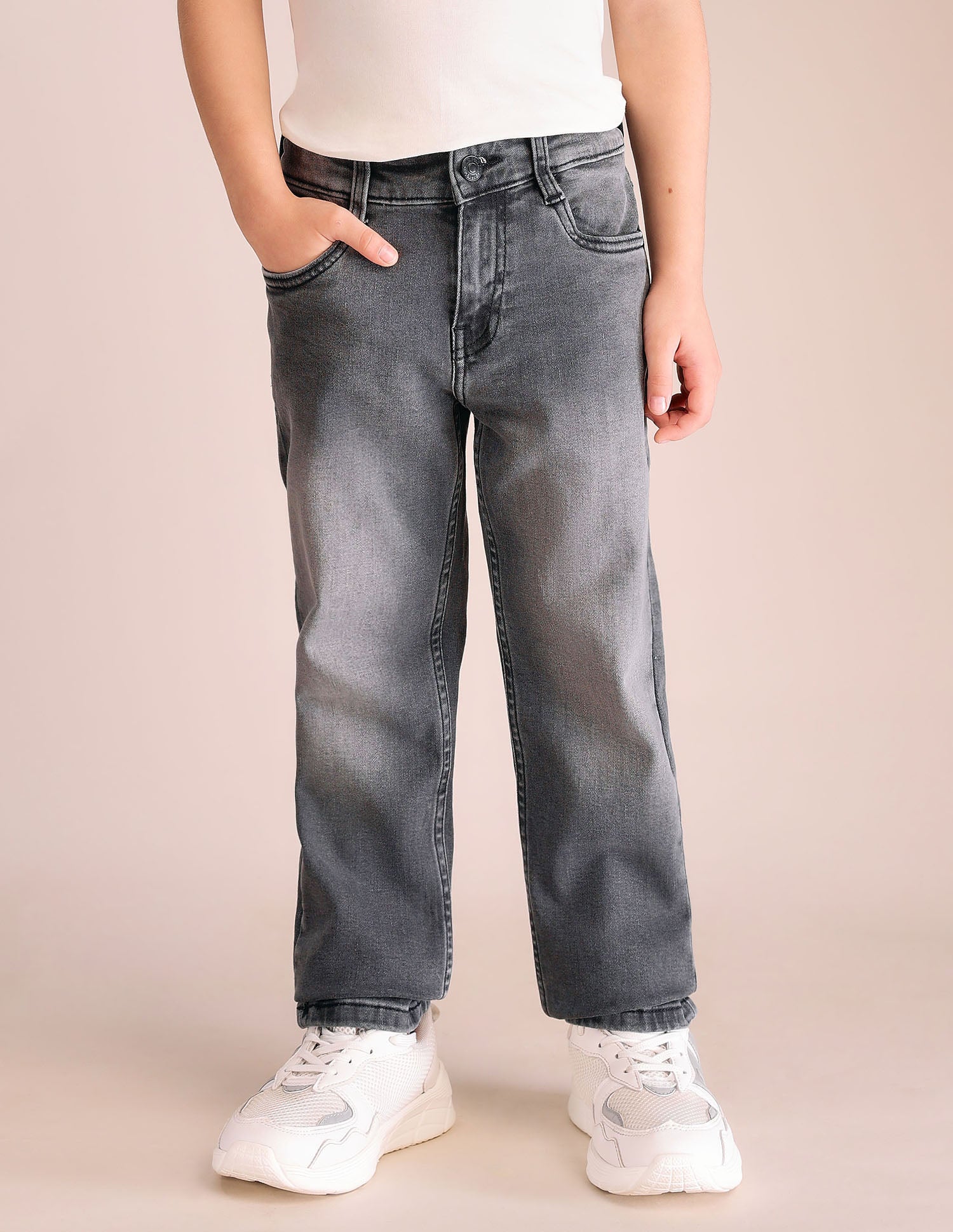 Boys Mid Rise Relaxed Fit Jeans Grey - U.S. POLO ASSN. | Large