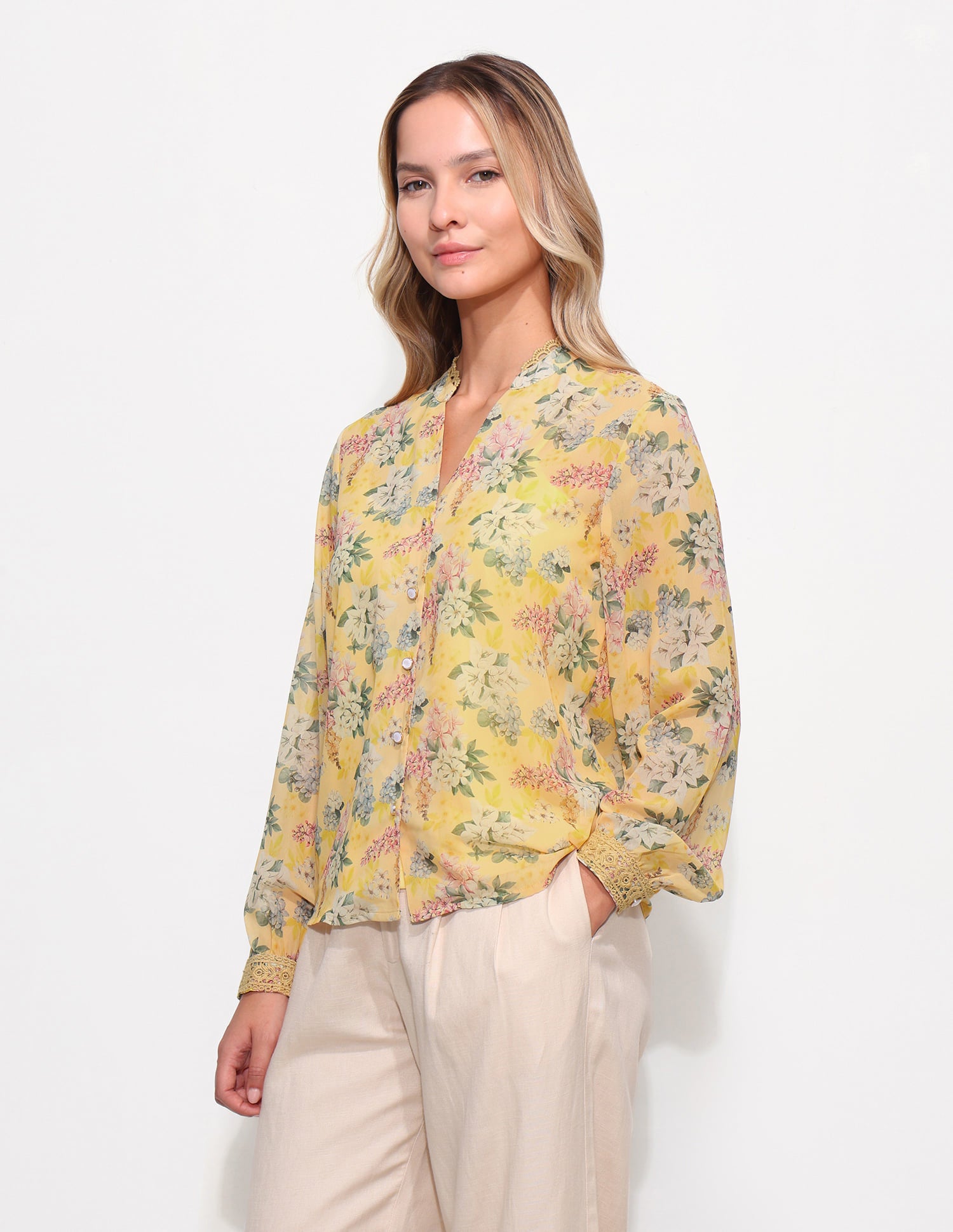 Floral Printed Regular Fit Top Yellow - U.S. Polo Assn. India | Large