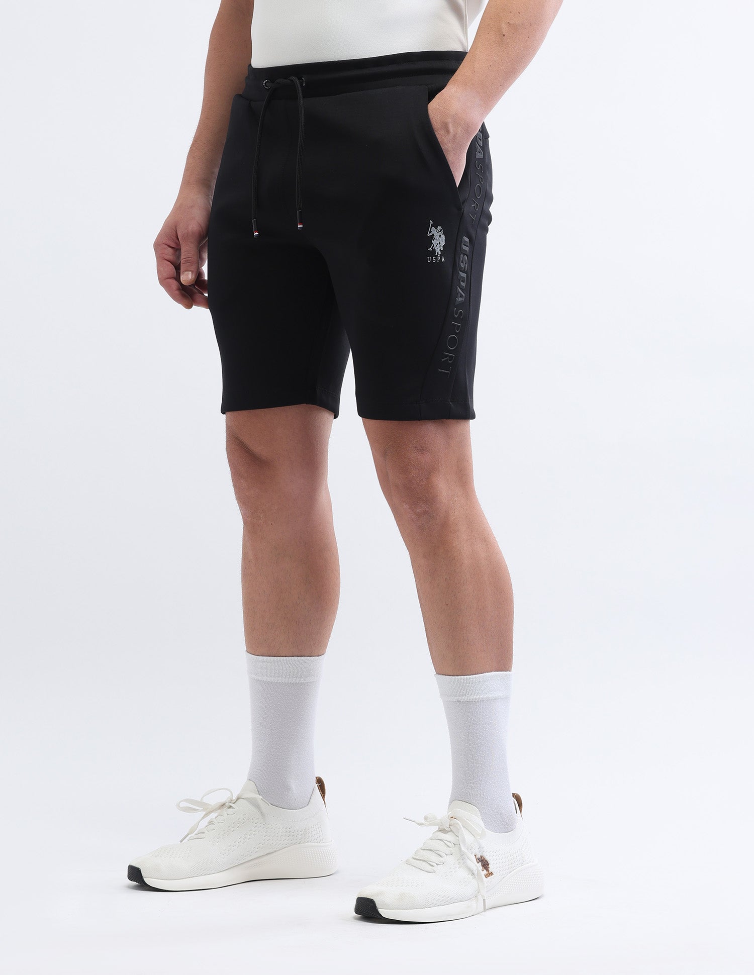 Mid Rise Solid Active Shorts Black - U.S. POLO ASSN. | Large