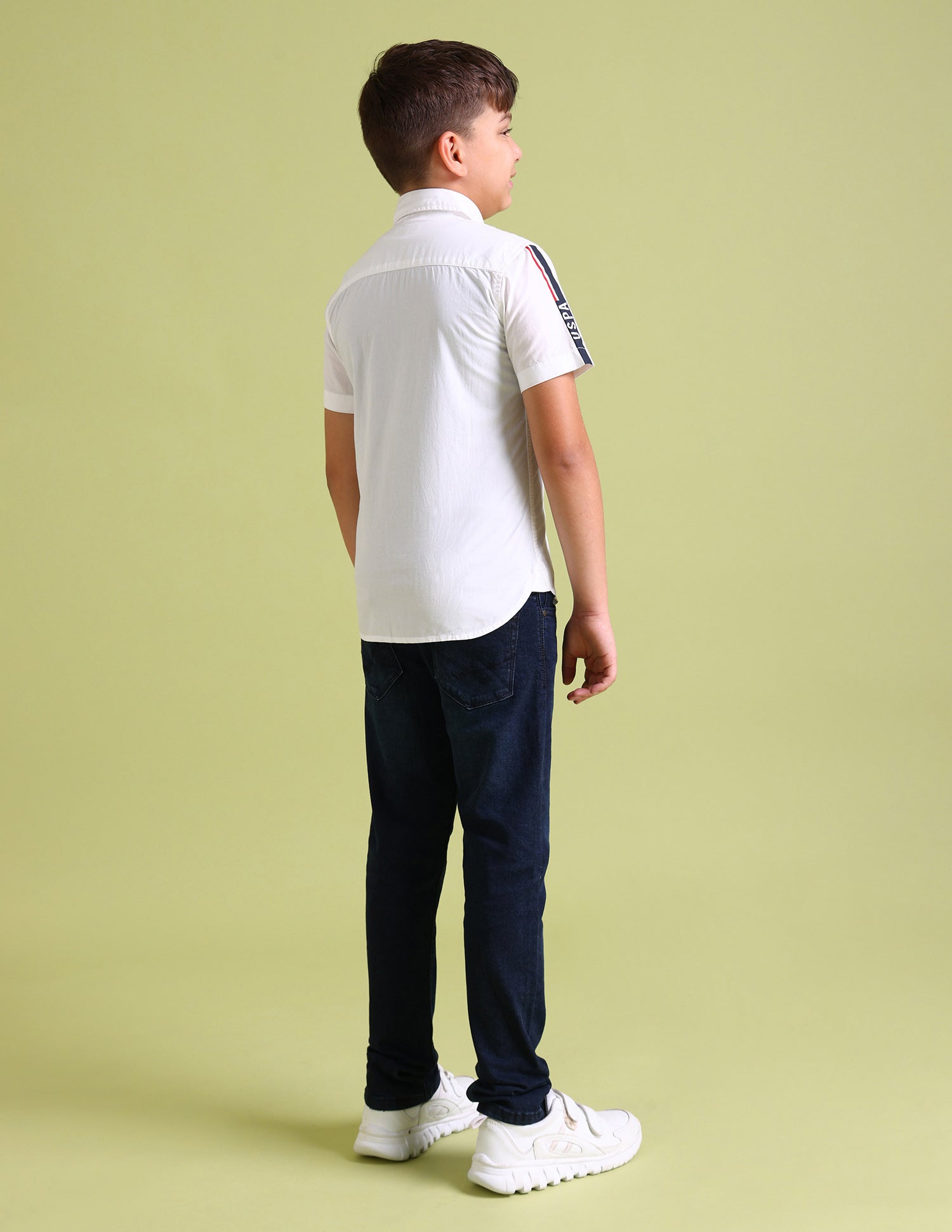 Brand Print Cotton Shirt White - U.S. POLO ASSN. | Large