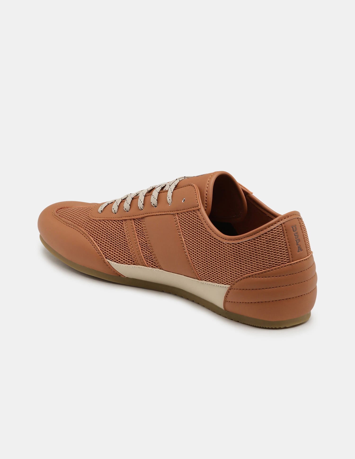 Round Toe Lace Ups Streak Sneakers Tan - U.S. Polo Assn. India | Large