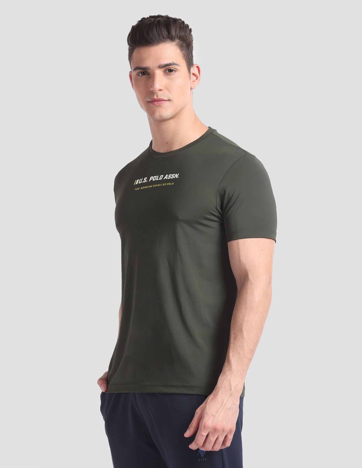 Solid AE001 Lounge T-Shirt - Pack Of 1 Olive - U.S. POLO ASSN. | Large
