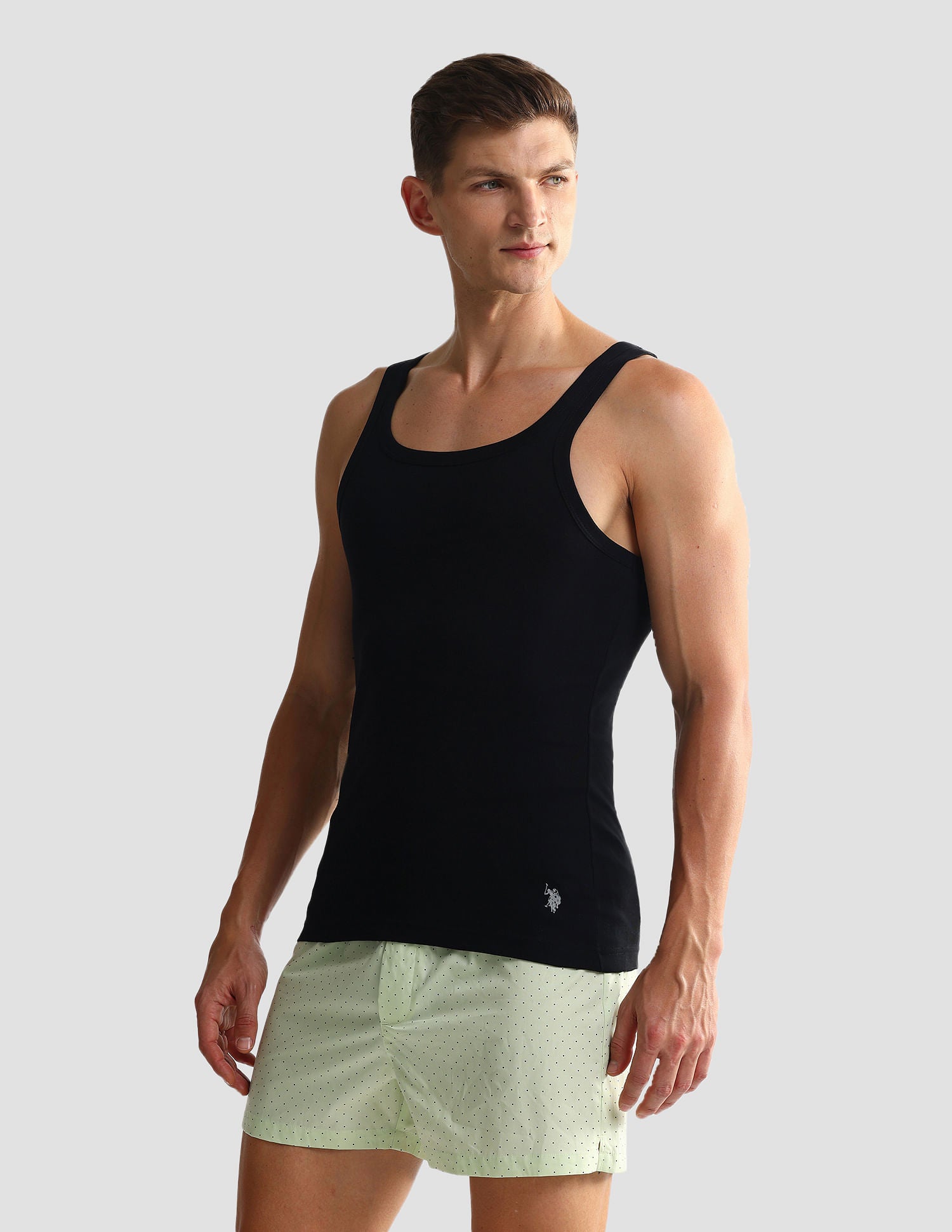 Pure Cotton EV006 Vest - Pack Of 2 Black - U.S. POLO ASSN. | Large