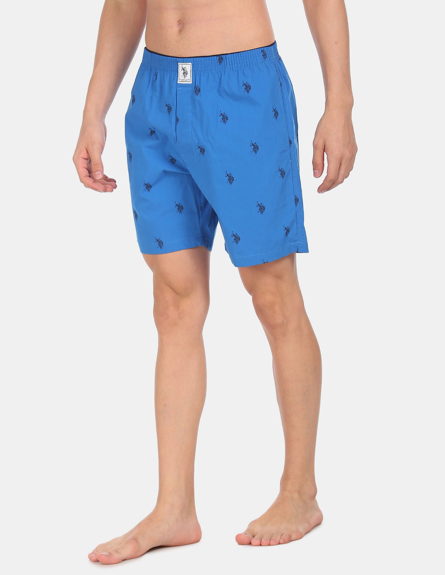 Signature Logo Pure Cotton I021 Boxers - Pack Of 1 Blue - U.S. POLO ASSN. | Large
