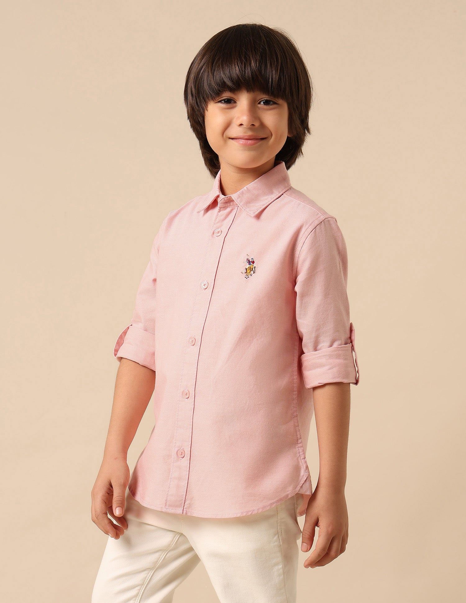 Boys Solid Oxford Shirt Pink - U.S. POLO ASSN. | Large