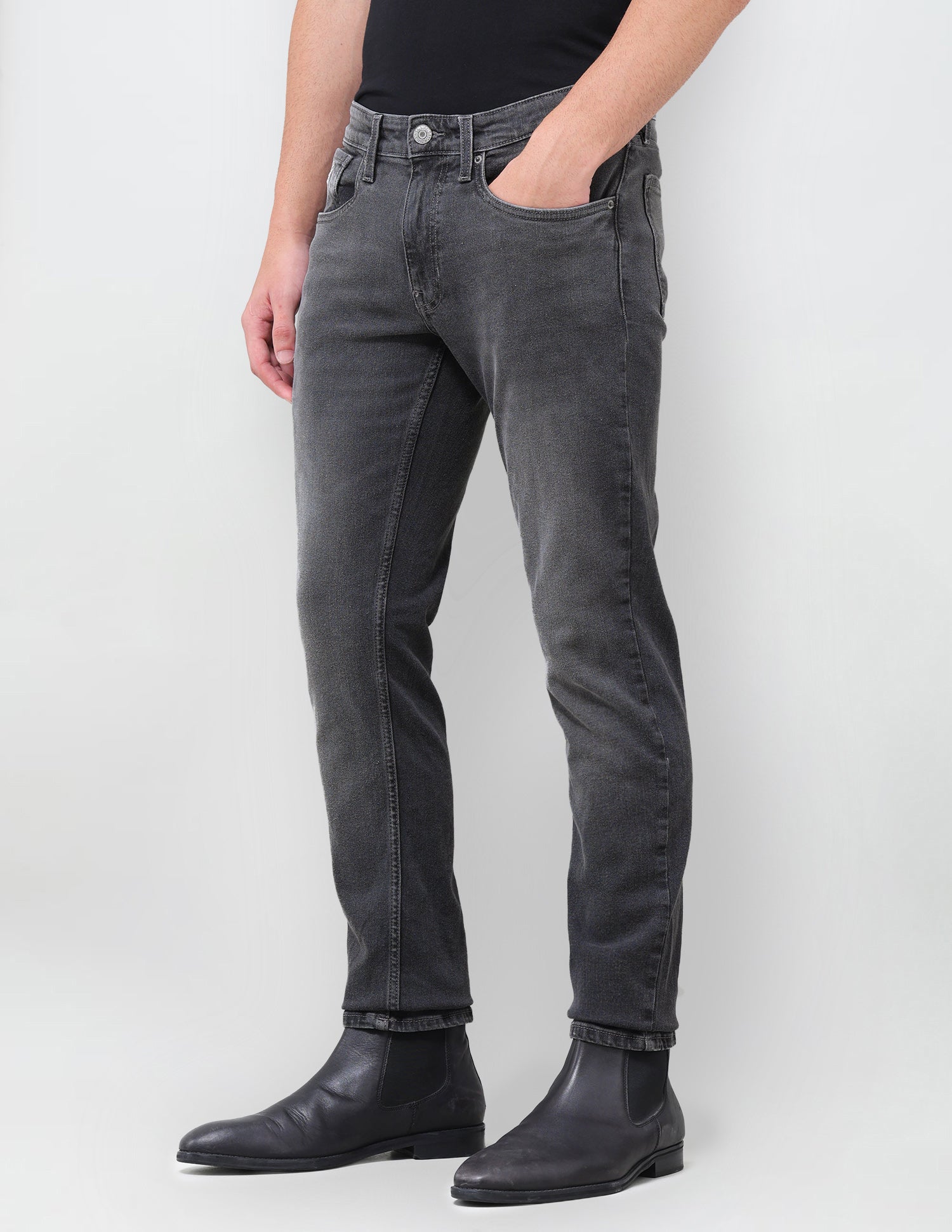 Brandon Slim Tapered Fit Grey Jeans Grey - U.S. Polo Assn. India | Large