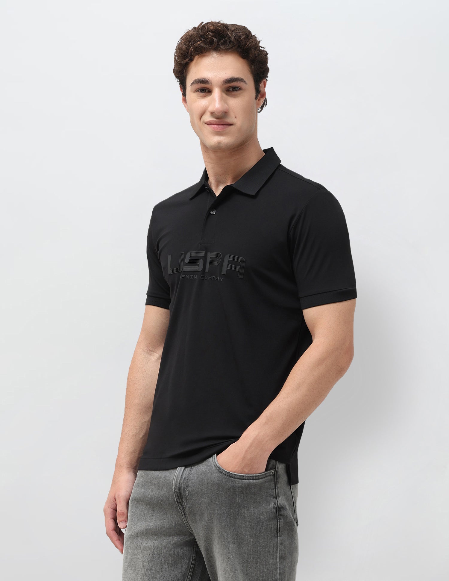 Brand Embroidered Polo Shirt Black - U.S. Polo Assn. India | Large