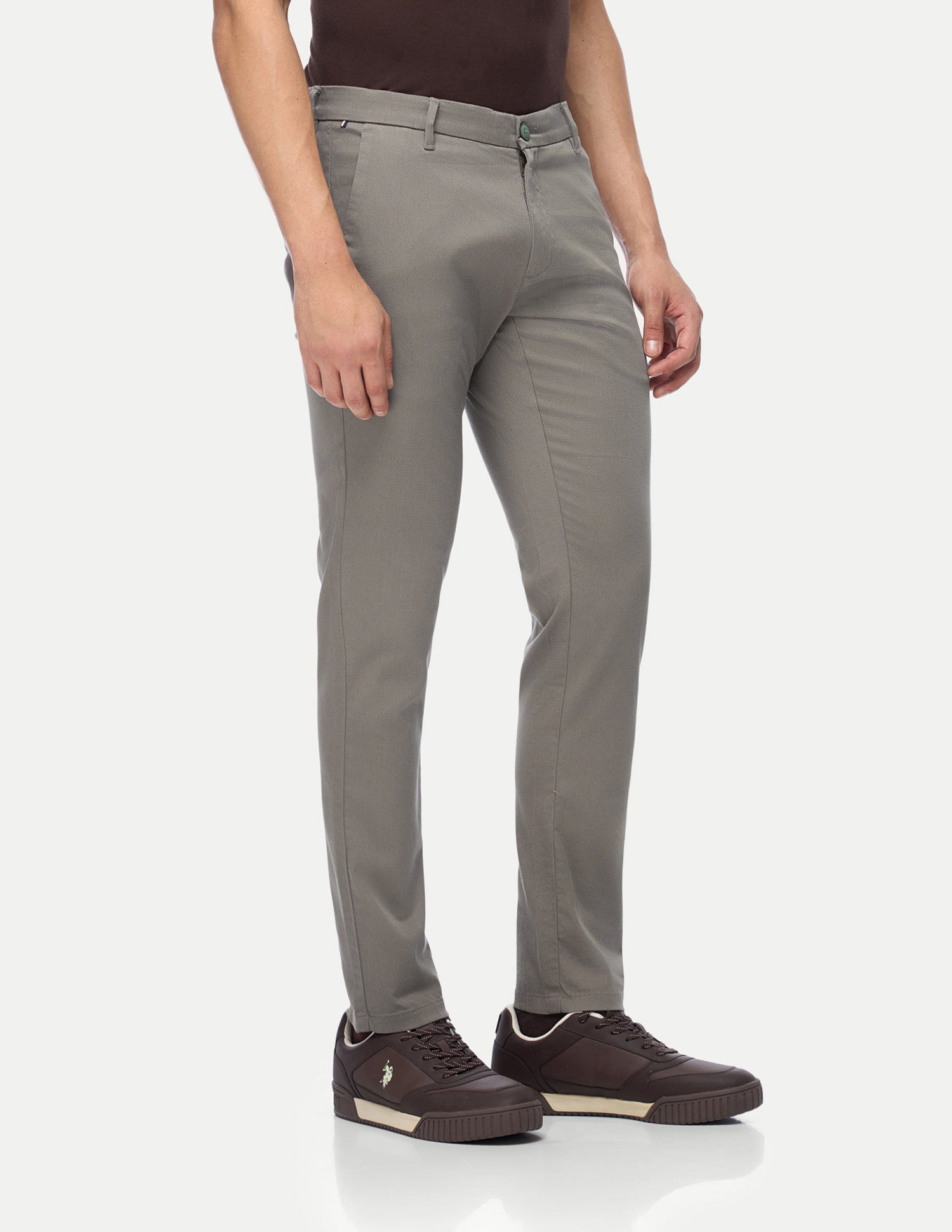 Austin Trim Regular Fit Satin Trousers Grey - U.S. Polo Assn. India | Large