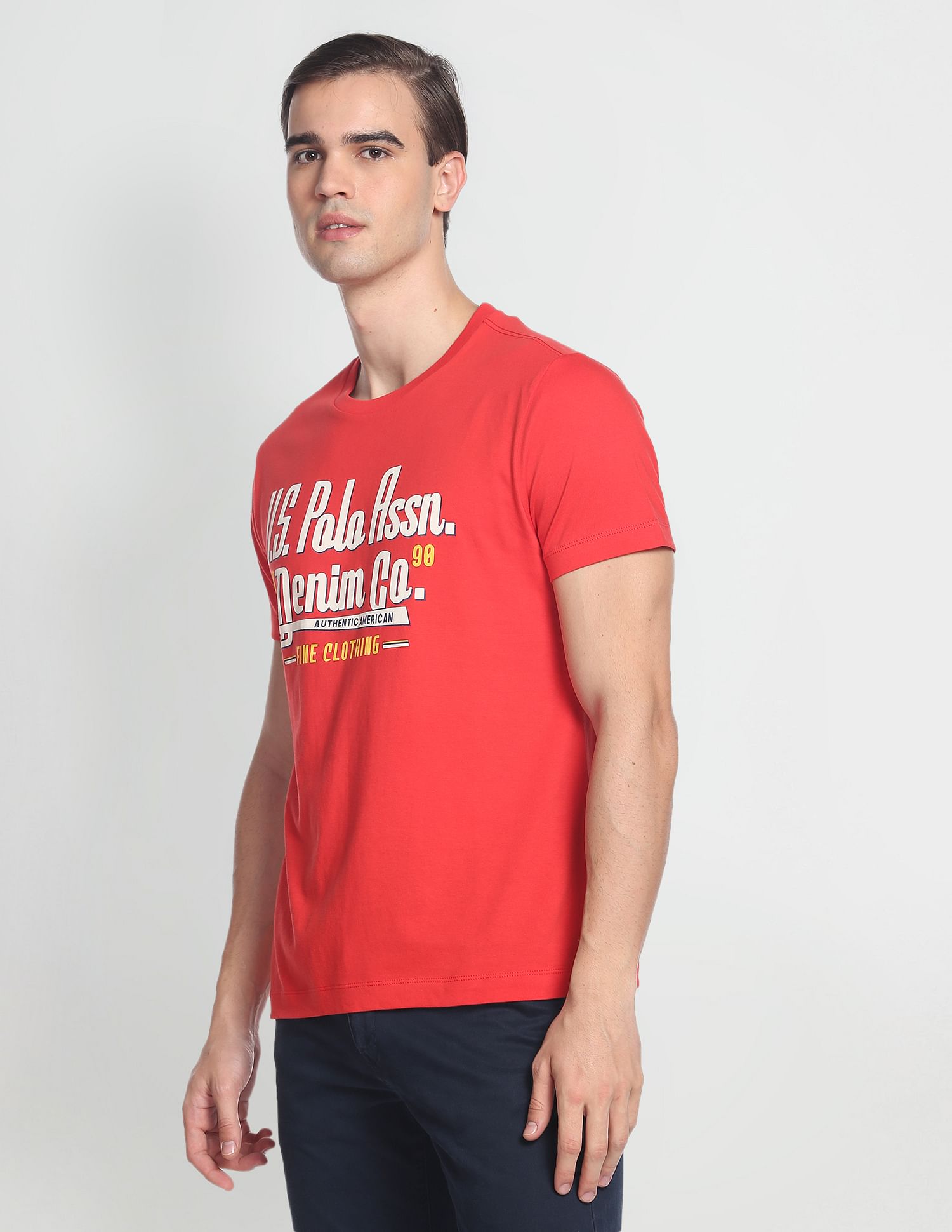 Typographic Brand Print T-Shirt Red - U.S. Polo Assn. India | Large