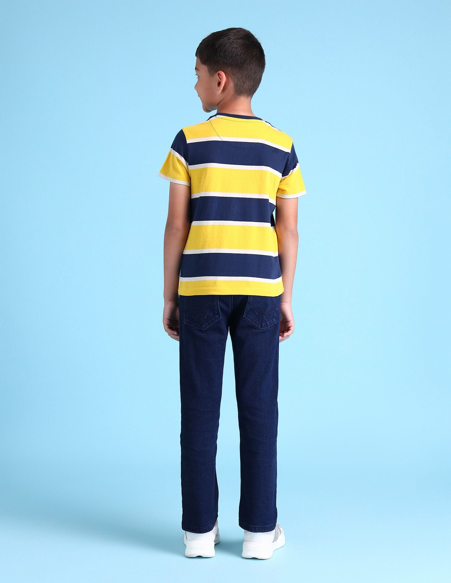 Boys Horizontal Stripes T-Shirt Yellow - U.S. POLO ASSN. | Large