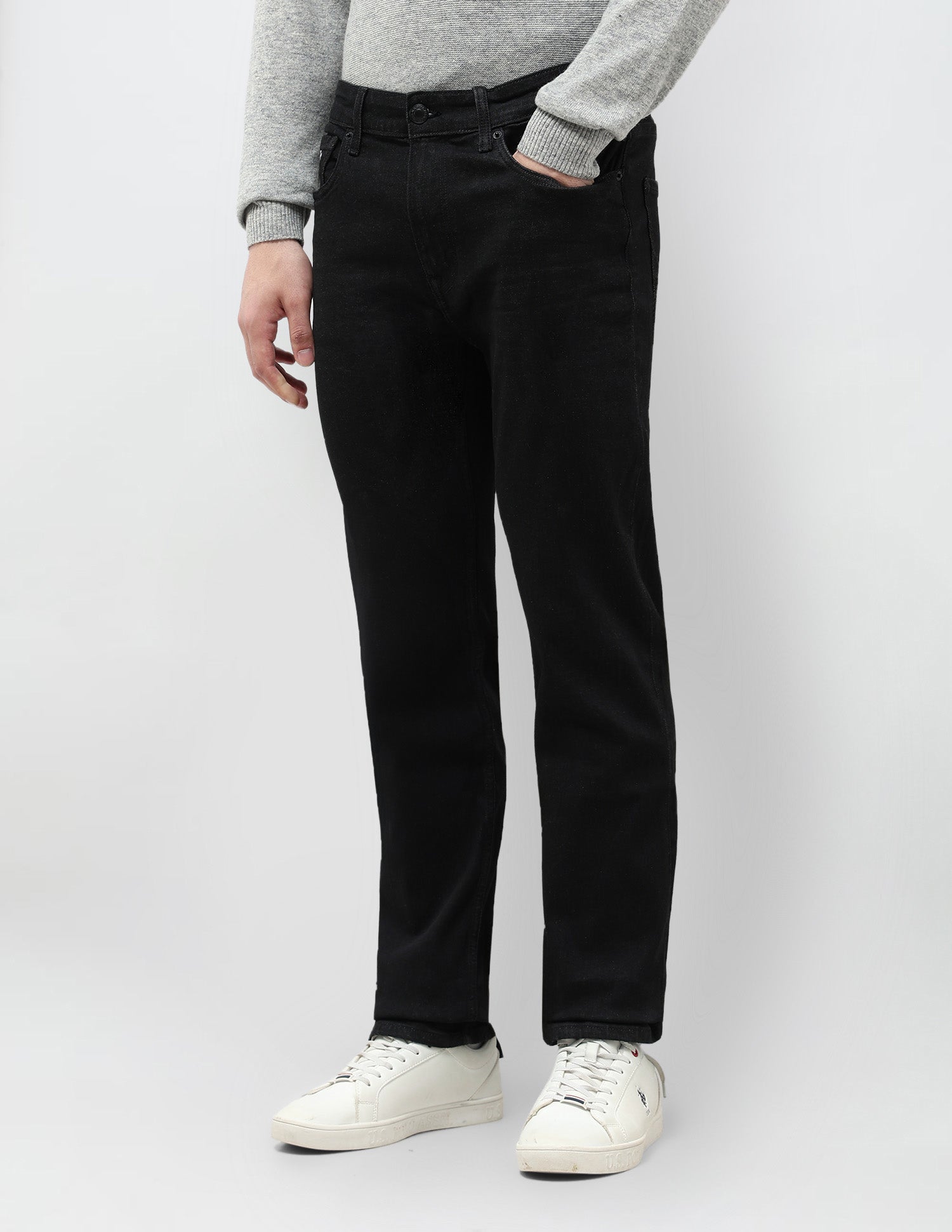 Harold Slim Straight Fit Black Jeans Black - U.S. POLO ASSN. | Large