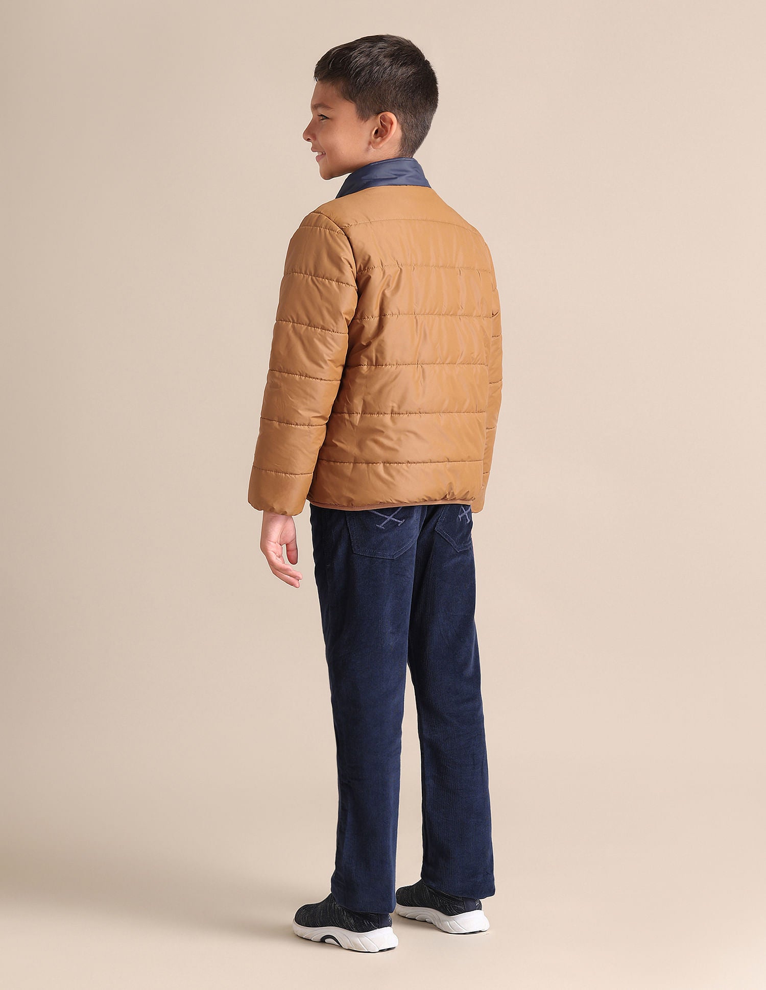 Boys Solid Stand Collar Jacket Light Orange - U.S. POLO ASSN. | Large