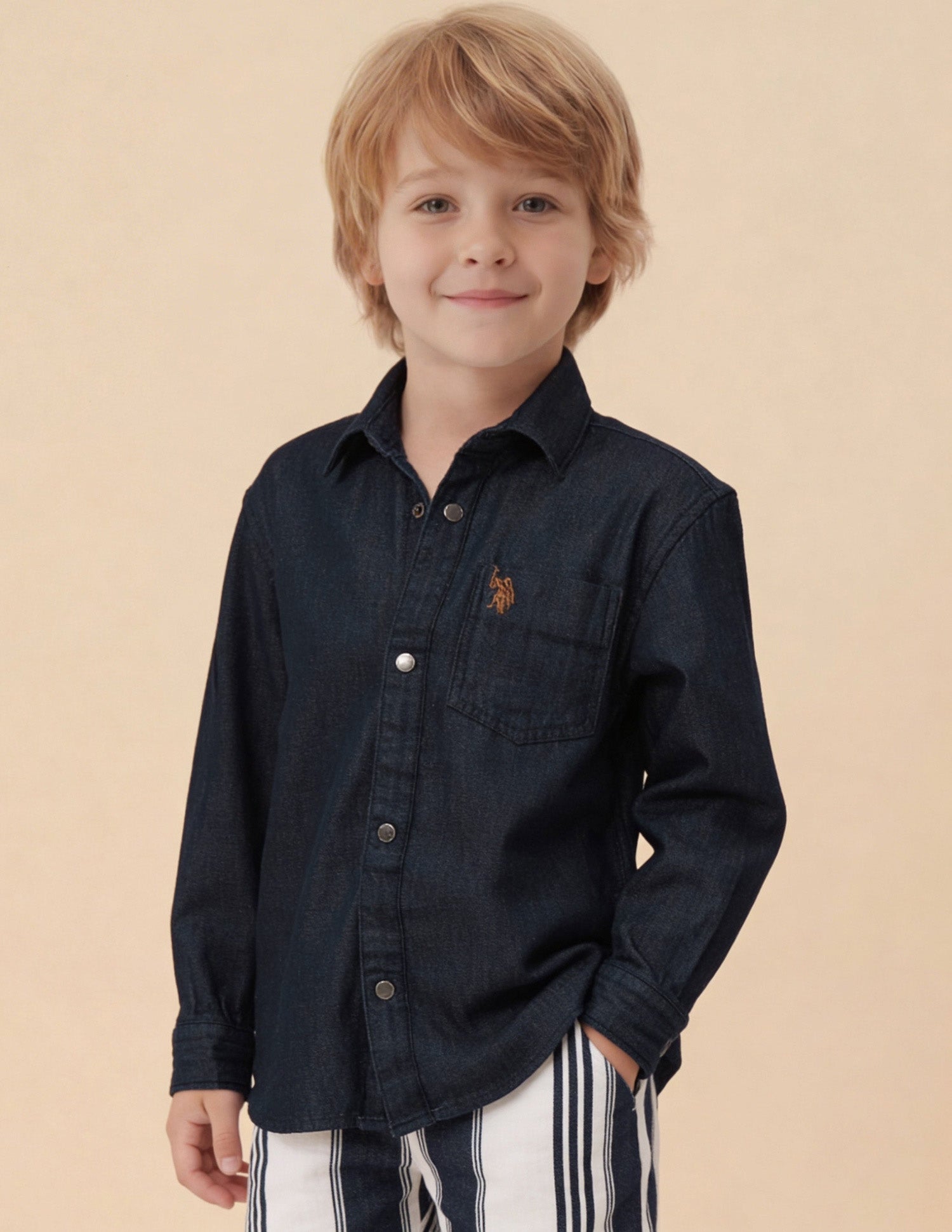 Solid Twill Weave Shirt Indigo - U.S. Polo Assn. India | Large