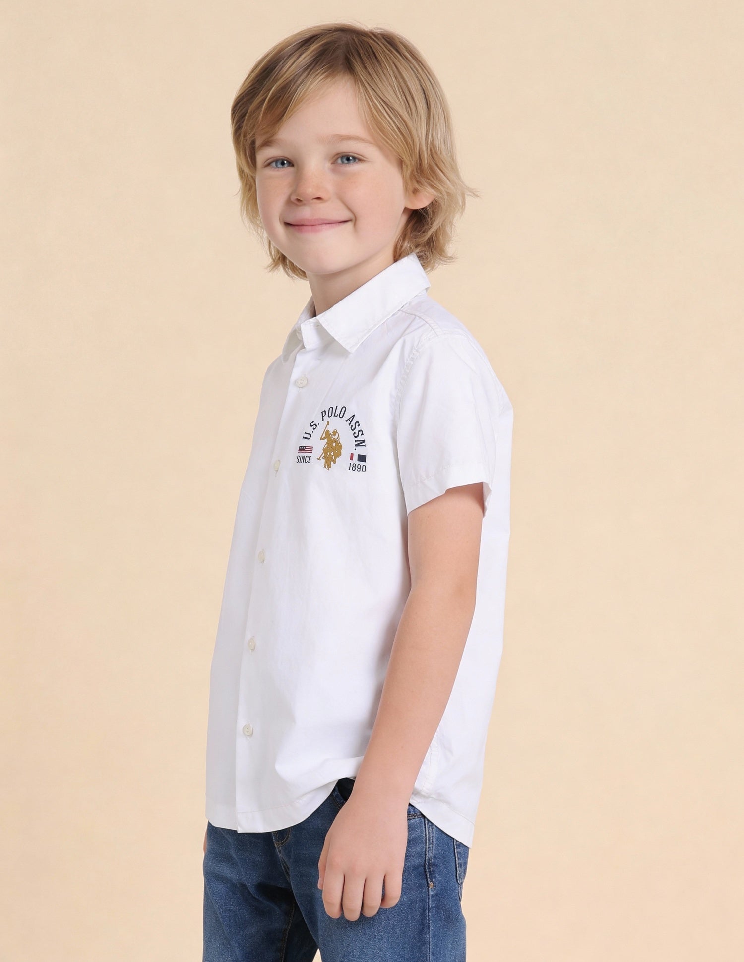 Graphic Brand Printed Regular Fit Shirt White - U.S. Polo Assn. India | Large
