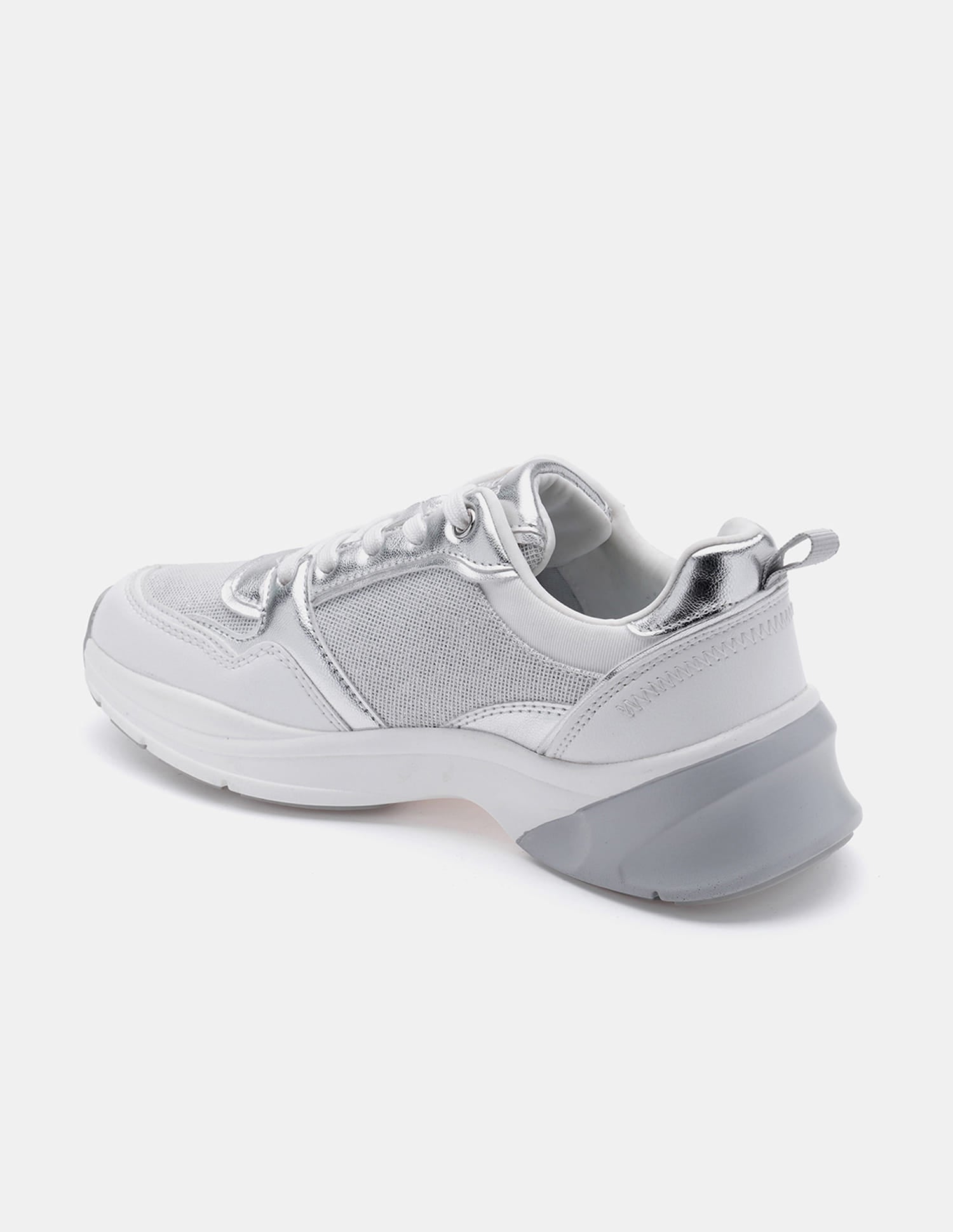 Women Lace Up Ginevra Sneakers Silver - U.S. Polo Assn. India | Large