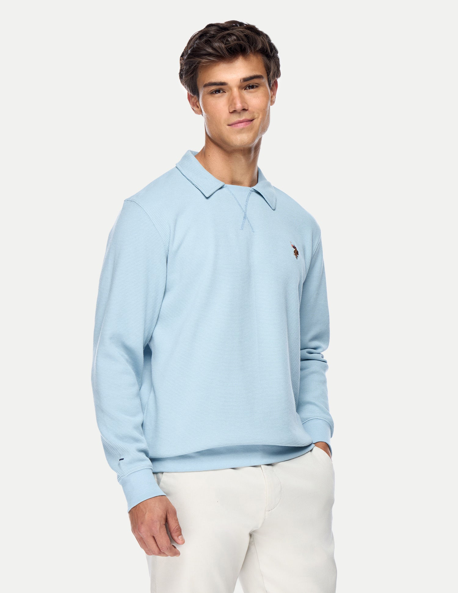 Solid Relaxed Fit Sweatshirt Light Blue - U.S. Polo Assn. India | Large