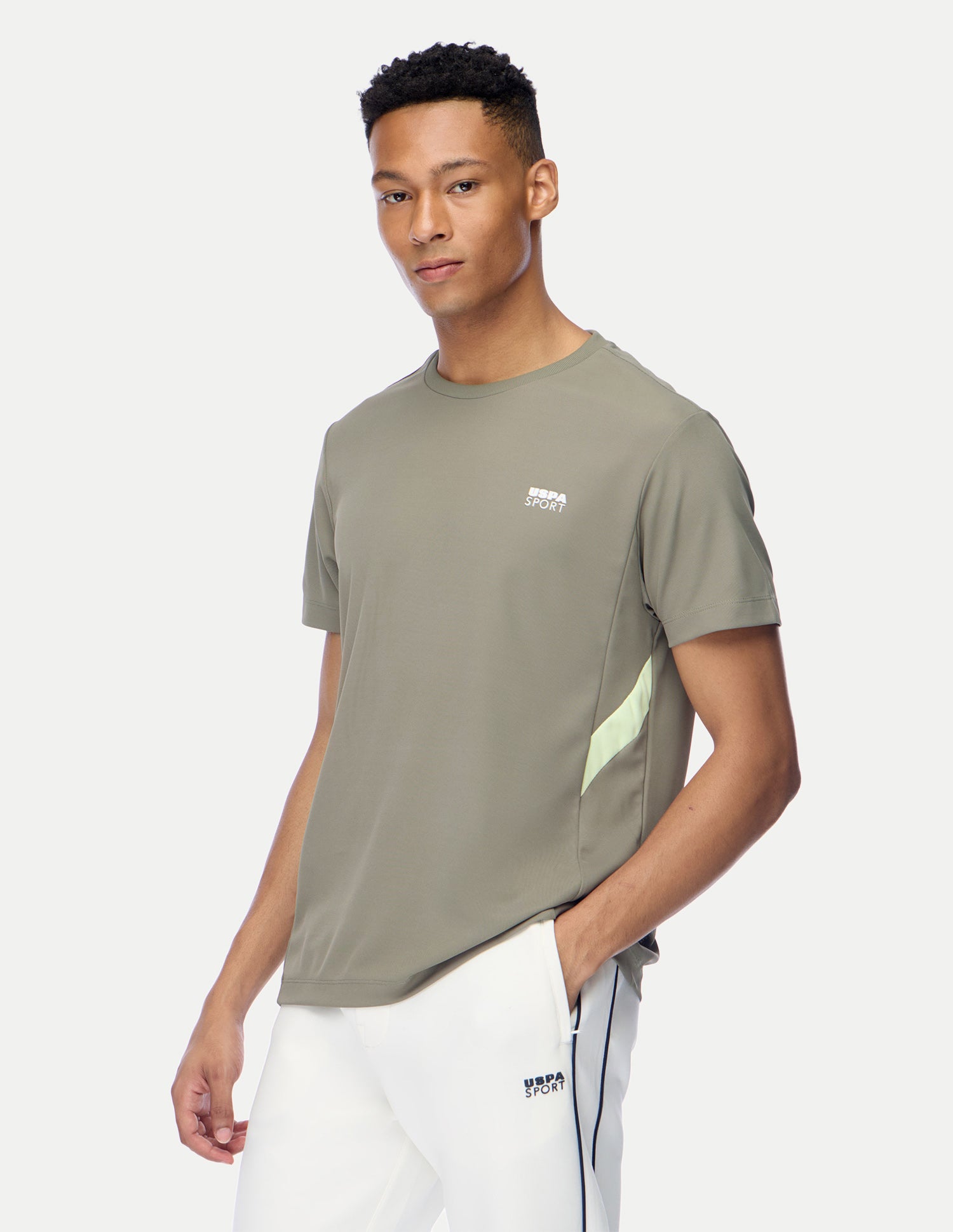 Solid Regular Fit Active T-Shirt Light Green - U.S. Polo Assn. India | Large
