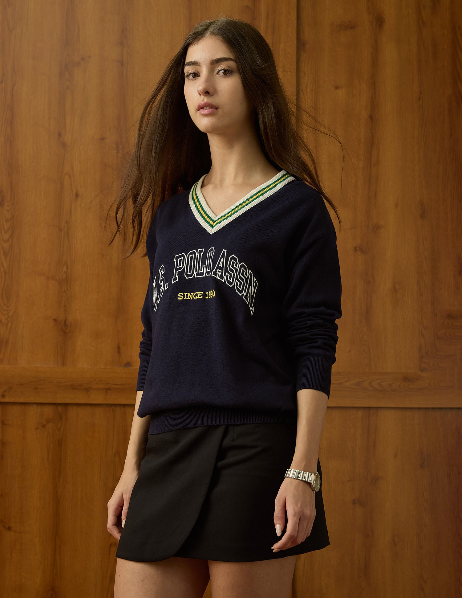 Relaxed Fit Brand Printed Sweater Navy - U.S. POLO ASSN. | Large