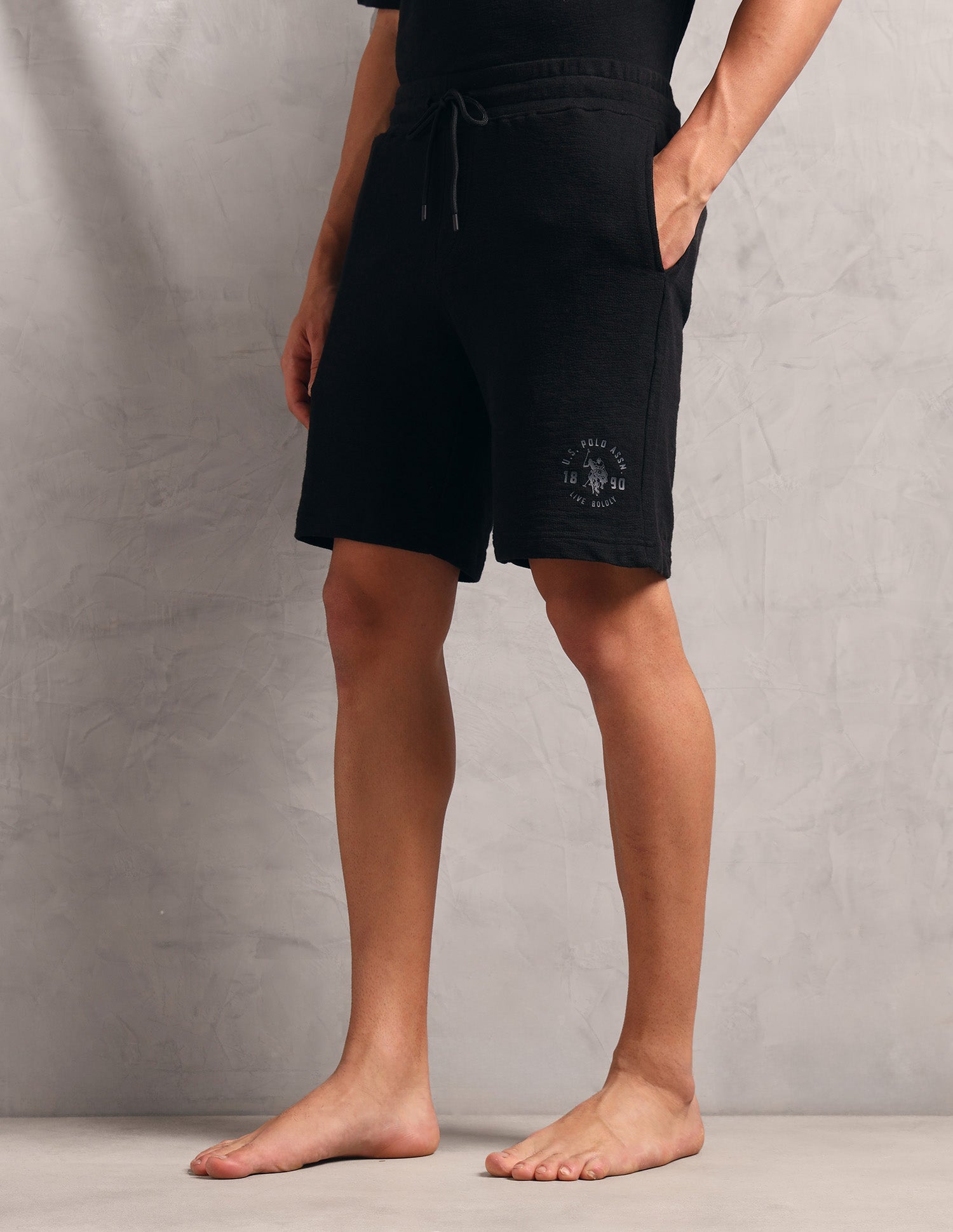 Breathable Regular Fit PS002 Lounge Shorts - Pack Of 1 Black - U.S. POLO ASSN. | Large