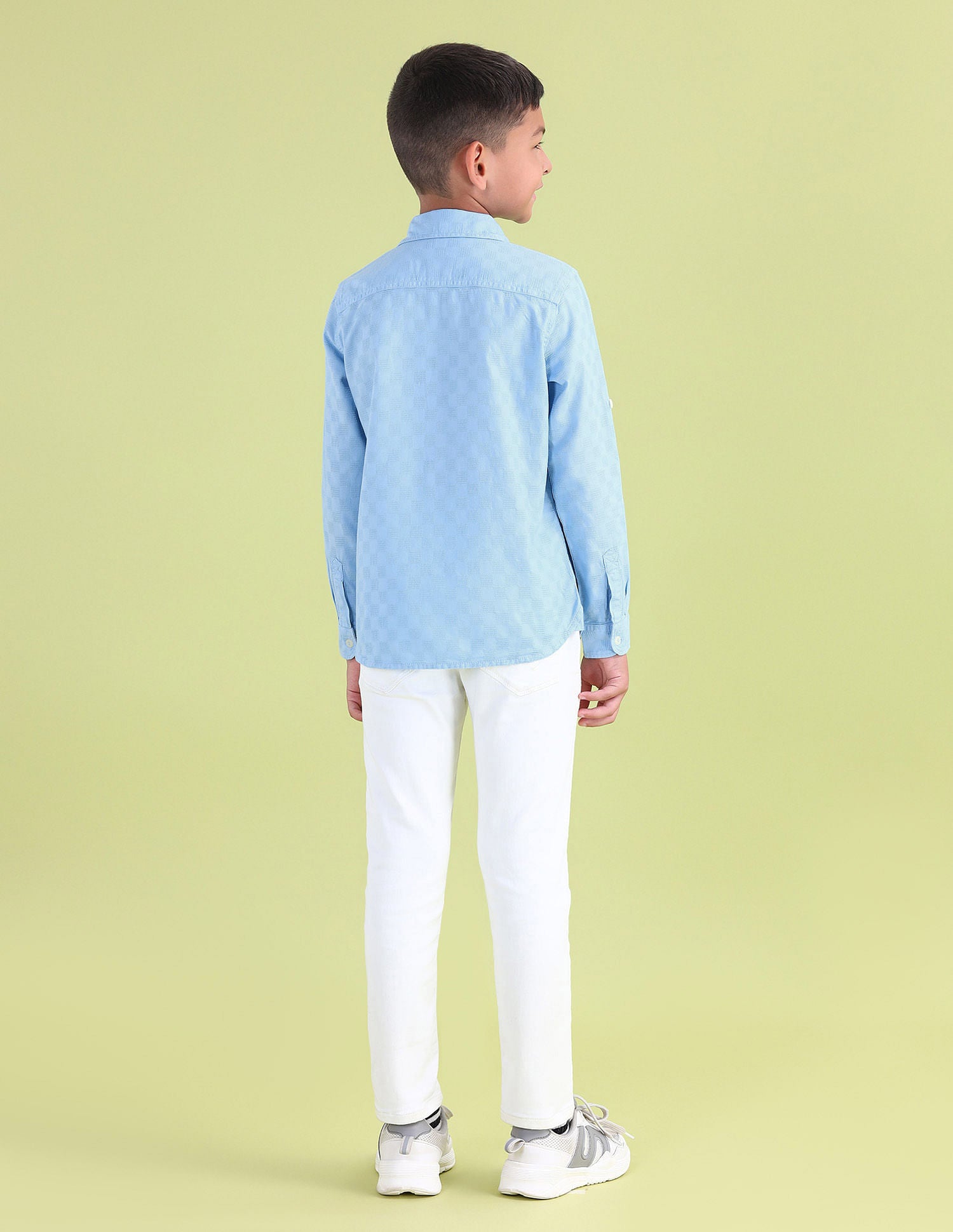 Boys Regular Fit Twill Shirt Light Blue - U.S. Polo Assn. India | Large
