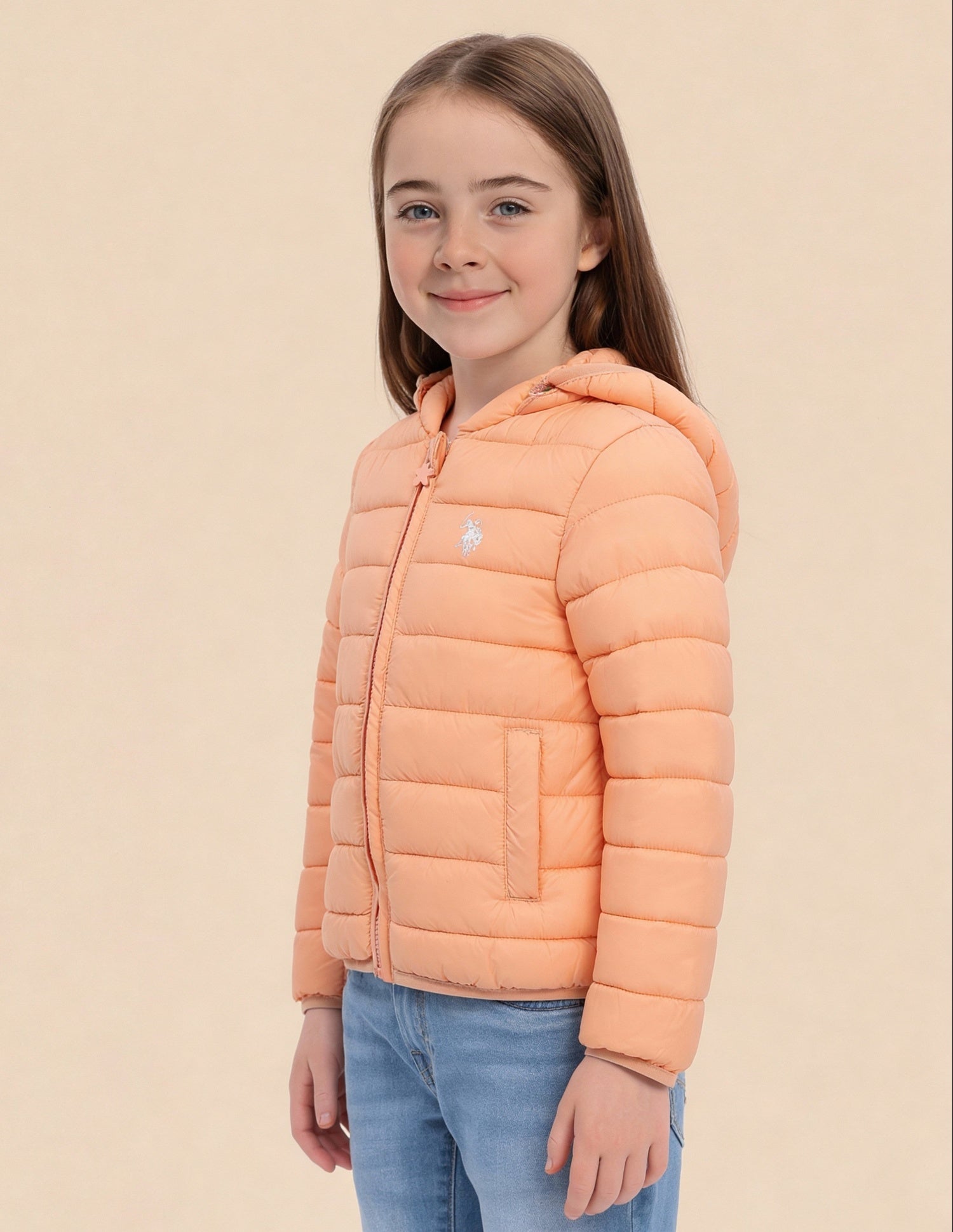 Girls Solid Packabale Jacket Rust - U.S. Polo Assn. India | Large