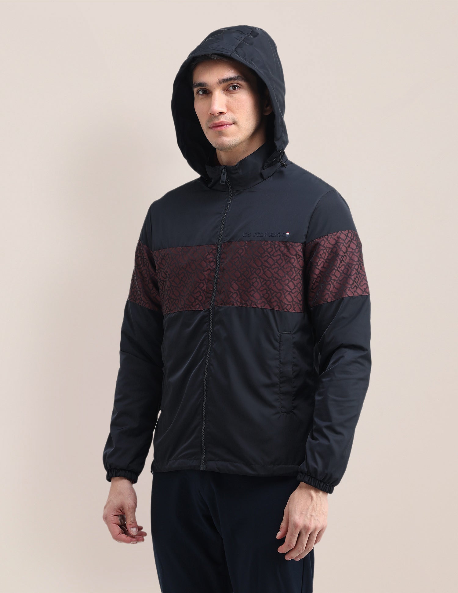 Brand Printed Regular Fit Jacket Dark Navy - U.S. POLO ASSN. | Large