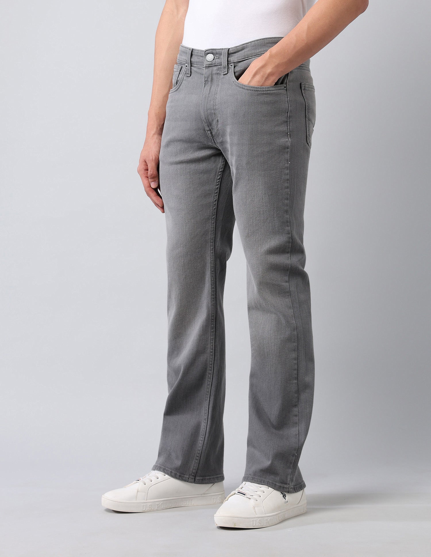 Connor Bootcut Grey Jeans Light Grey - U.S. Polo Assn. India | Large