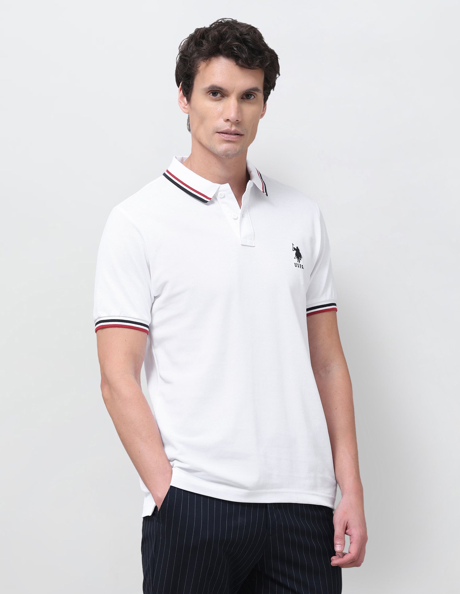 Solid Regular Fit Polo Shirt White - U.S. Polo Assn. India | Large