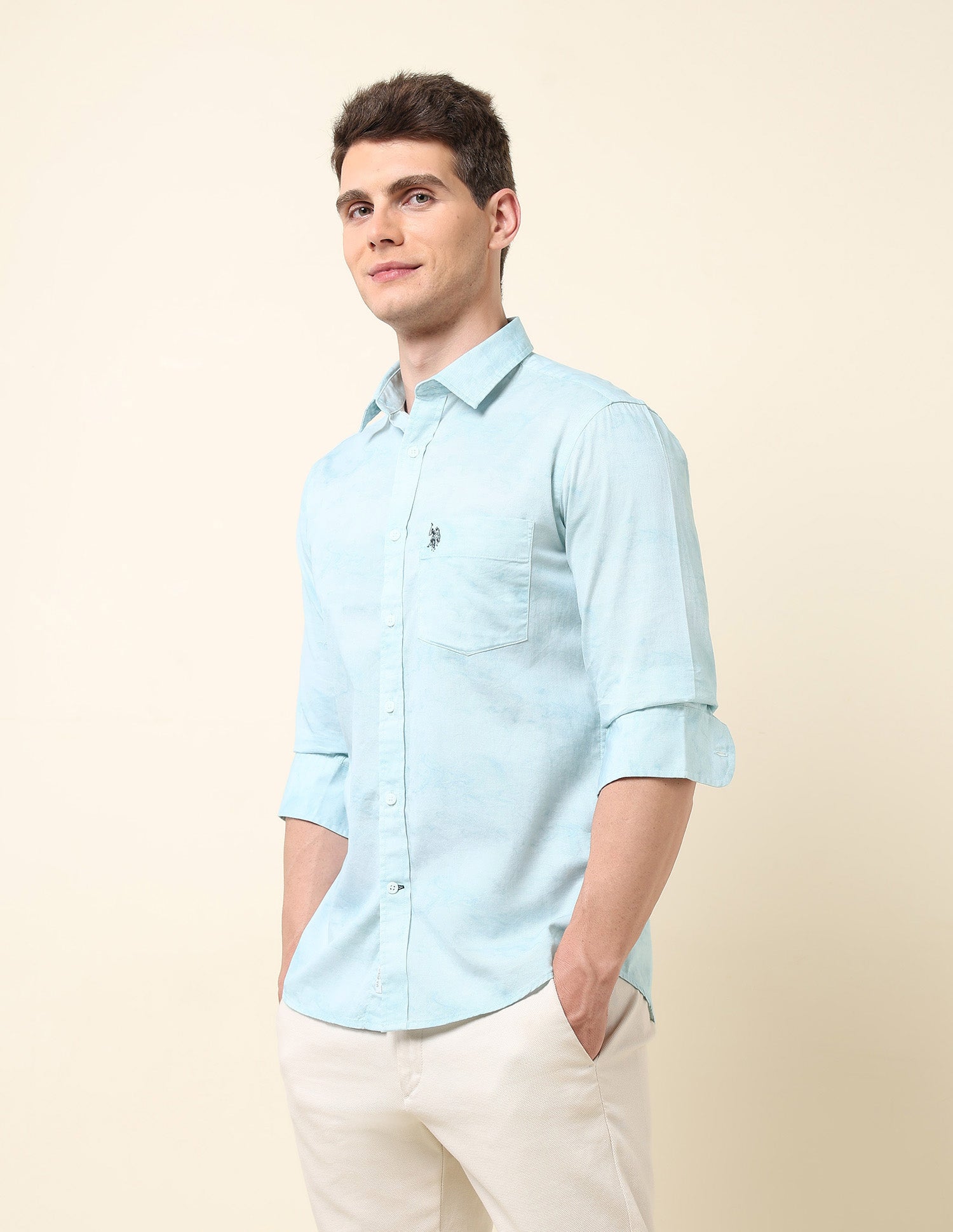 Abstract Printed Twill Shirt Blue - U.S. Polo Assn. India | Large