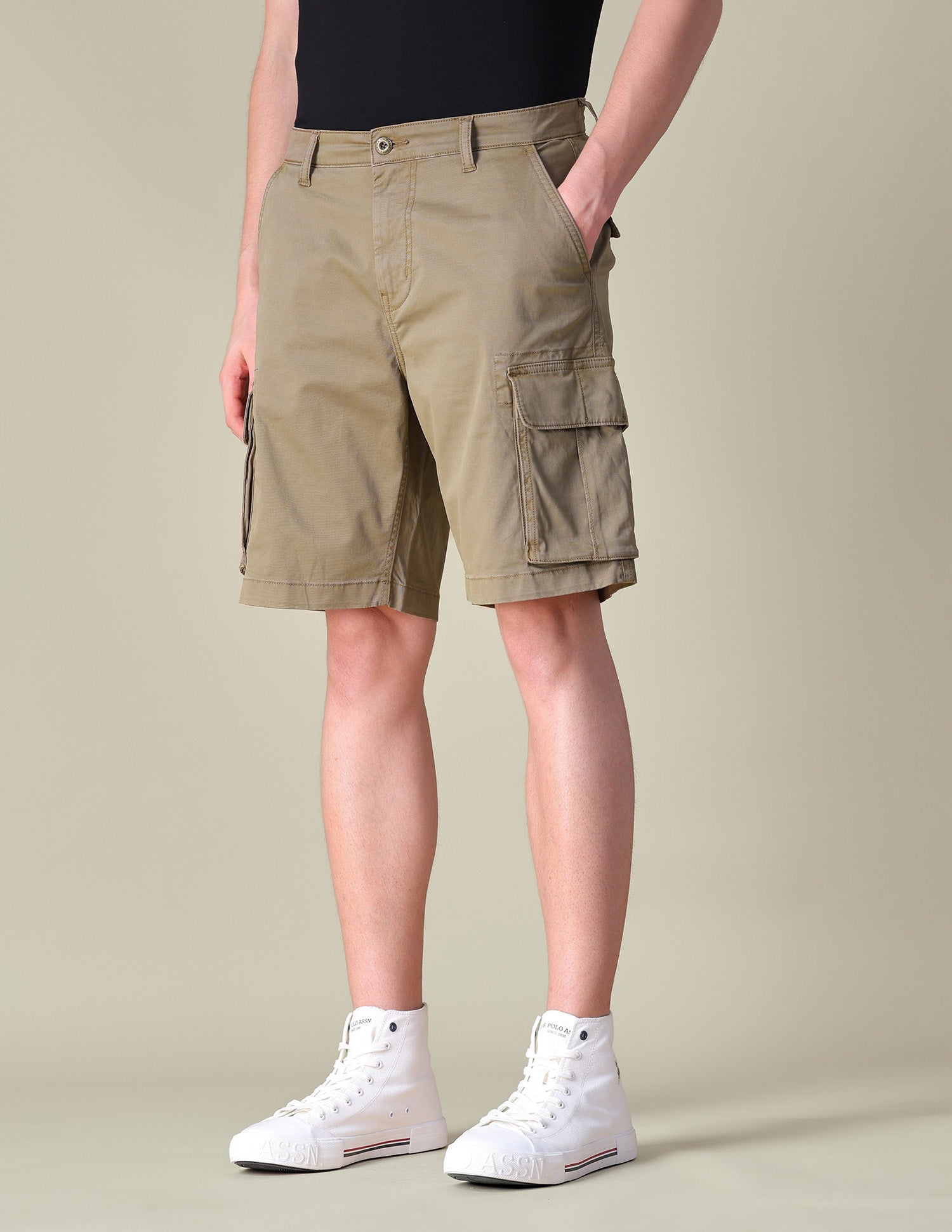Mid Rise Cargo Shorts Tan - U.S. POLO ASSN. | Large