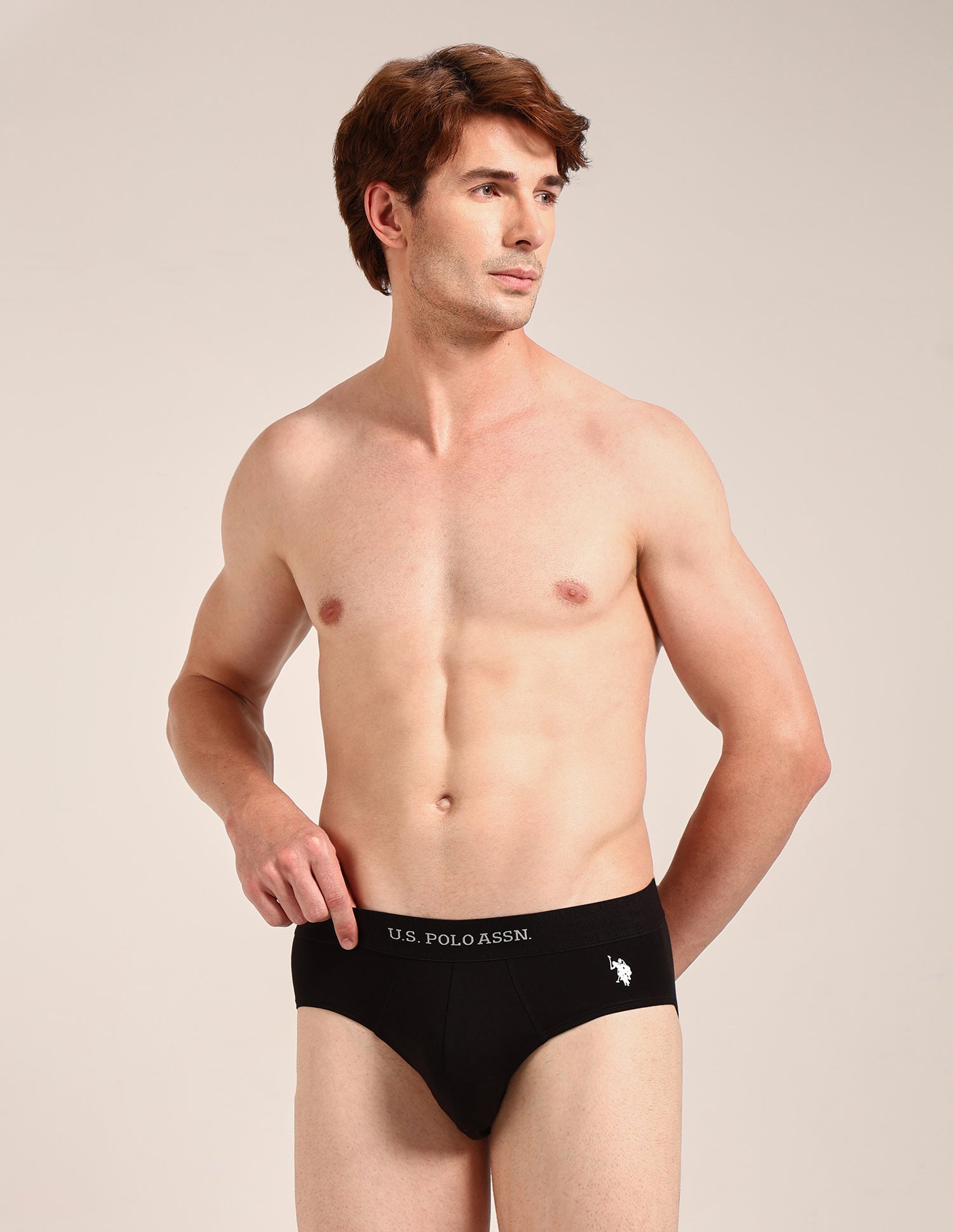 Antibacterial Dual Layered OEB21 Brief - Pack Of 2 Black/Stromy Weather - U.S. Polo Assn. India | Large