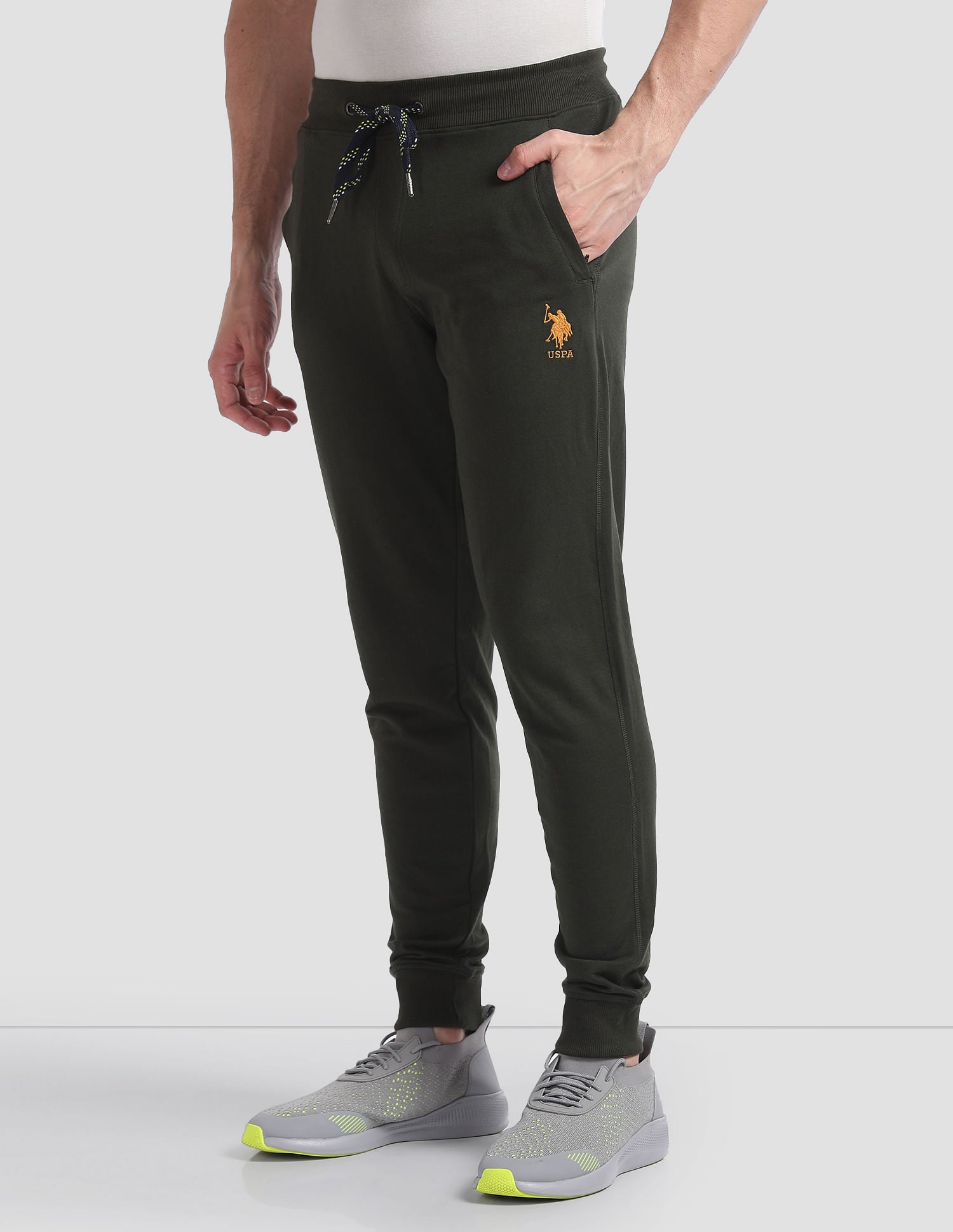 Mid Rise Drawstring Waist I604 Joggers - Pack Of 1 Olive - U.S. POLO ASSN. | Large