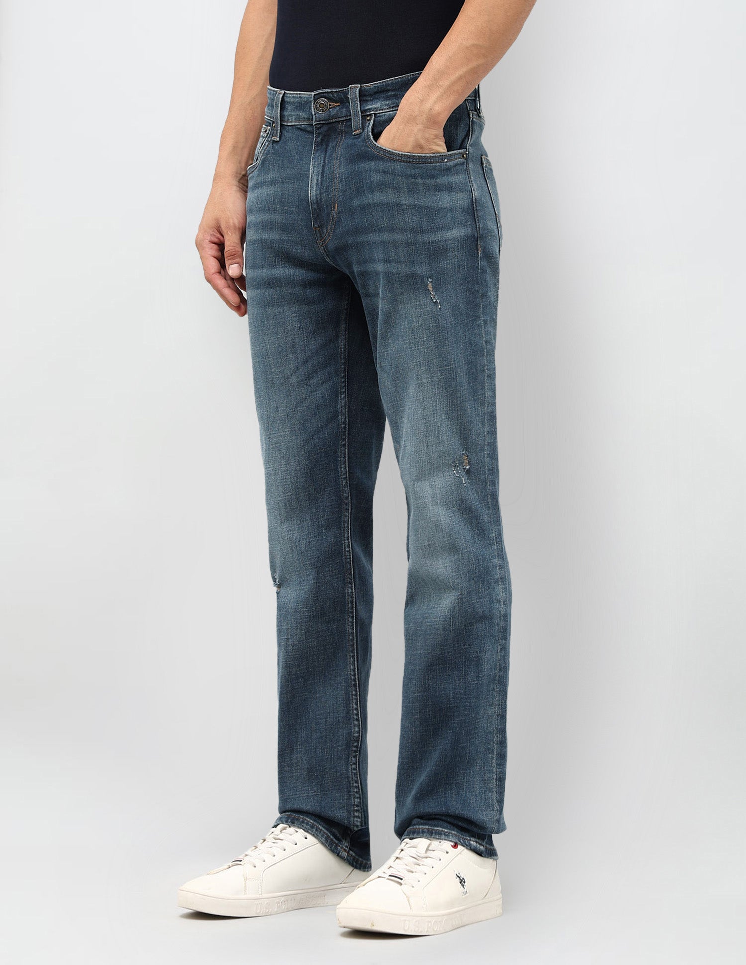 Harold Slim Straight Fit Blue Jeans Blue - U.S. POLO ASSN. | Large