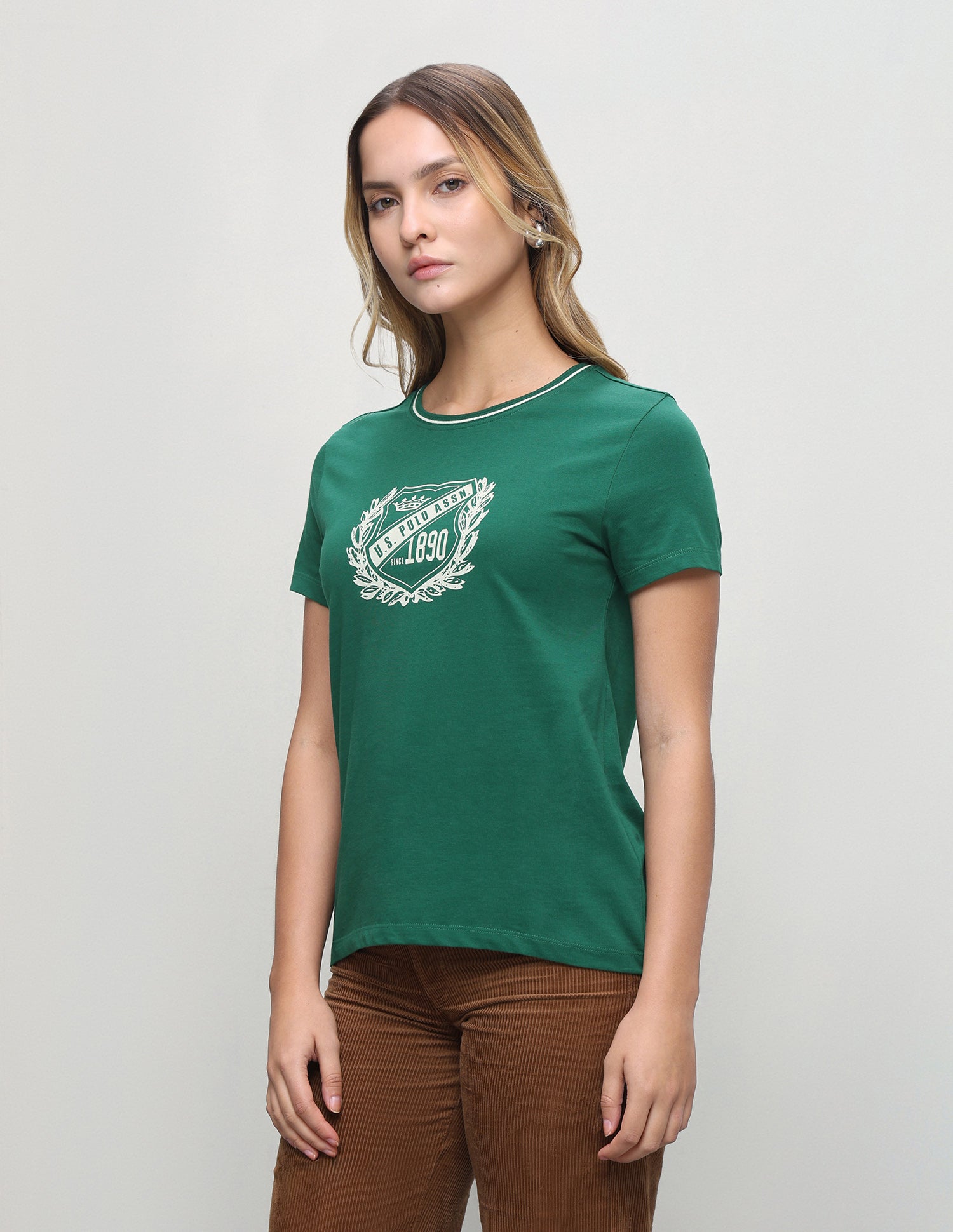 Graphic Brand Printed Regular Fit T-Shirt Dark Green - U.S. Polo Assn. India | Large