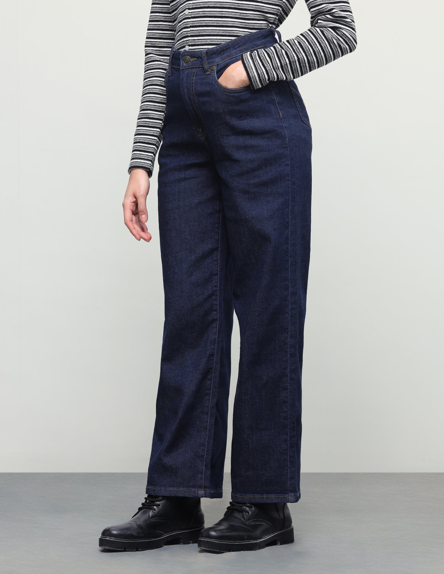 Wide Leg Fit Blue Jeans Dark Blue - U.S. Polo Assn. India | Large