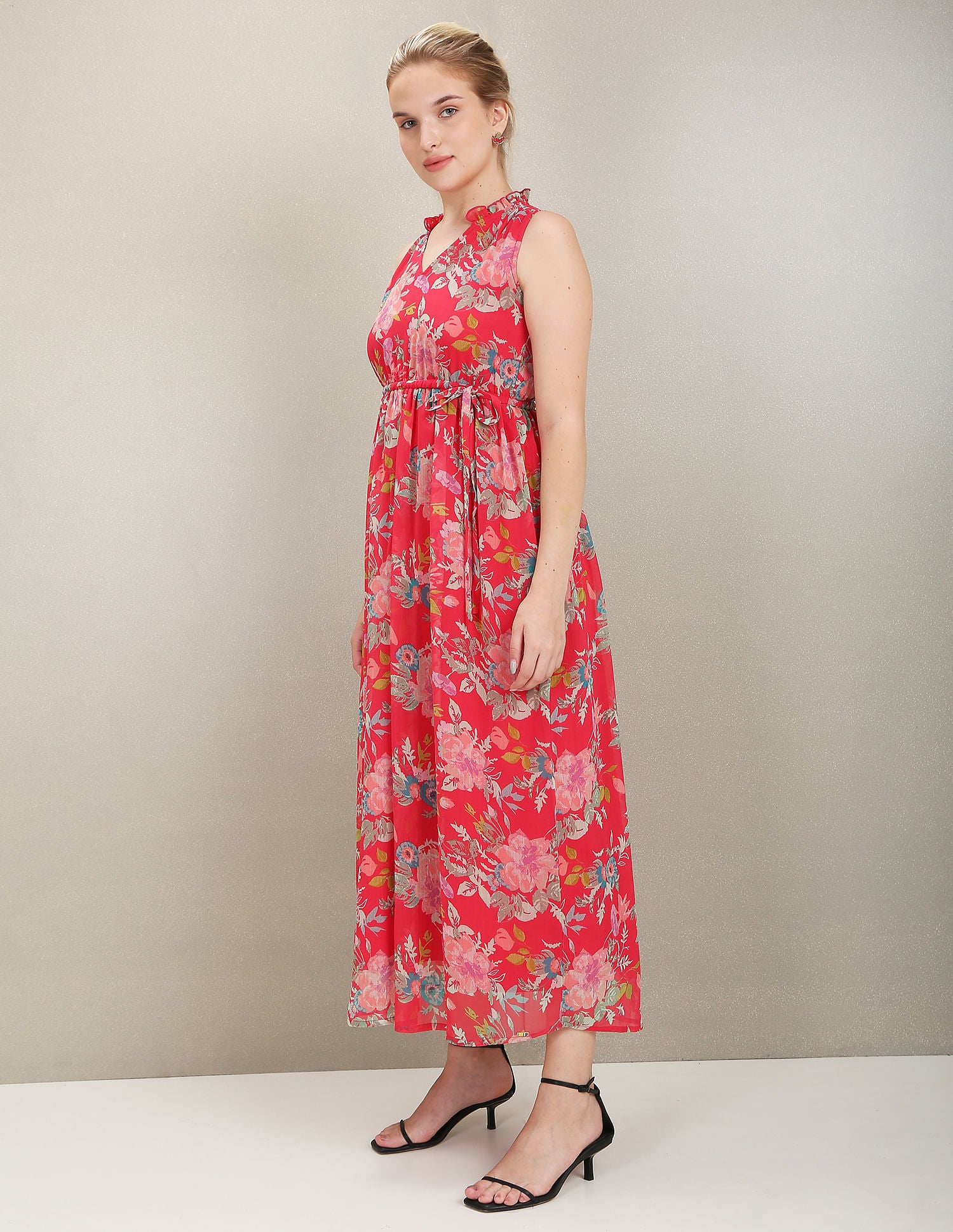 Floral Print Maxi Dress Red - U.S. Polo Assn. India | Large