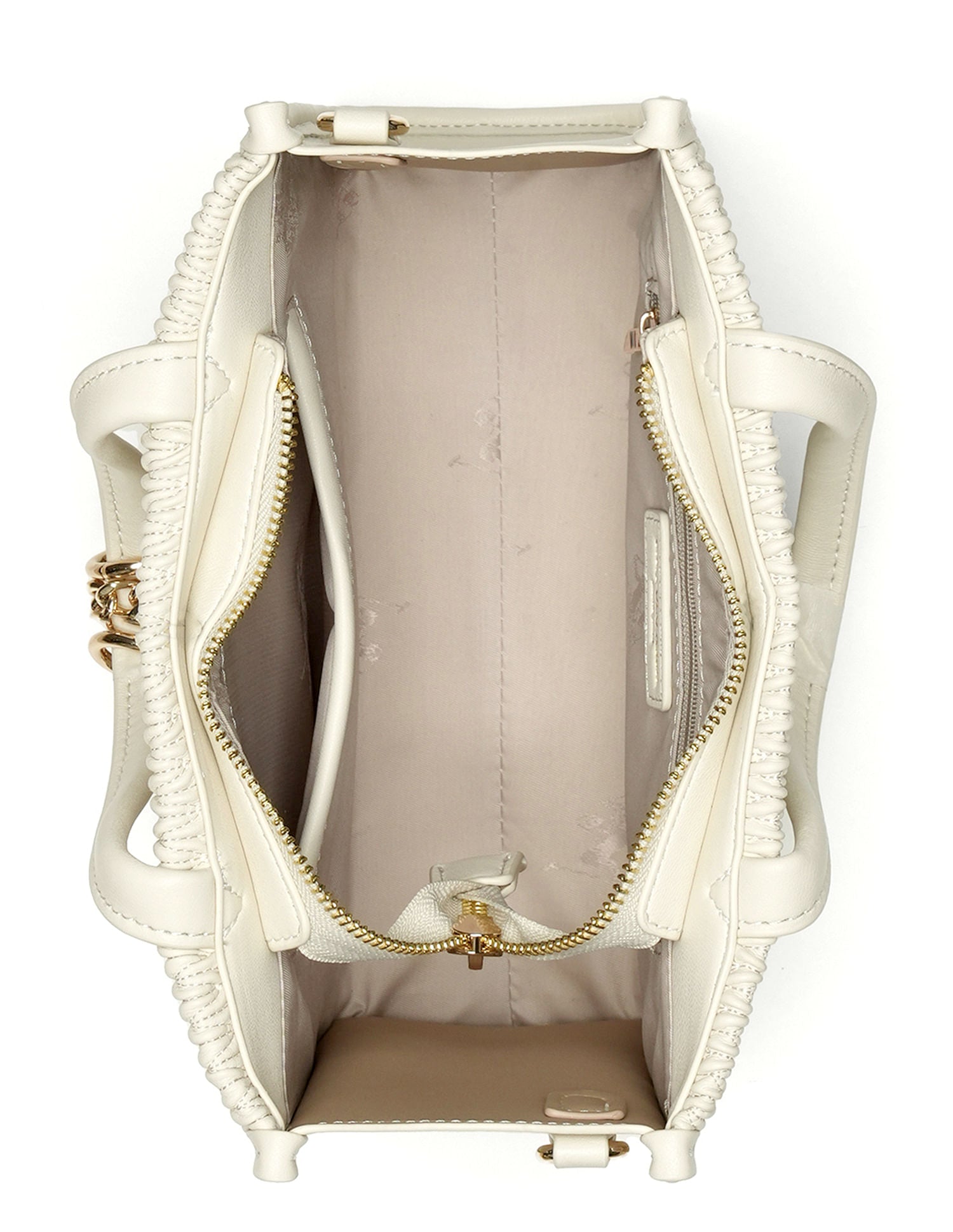 Chloe Textured Satchel Bag Off White - U.S. POLO ASSN. | Large