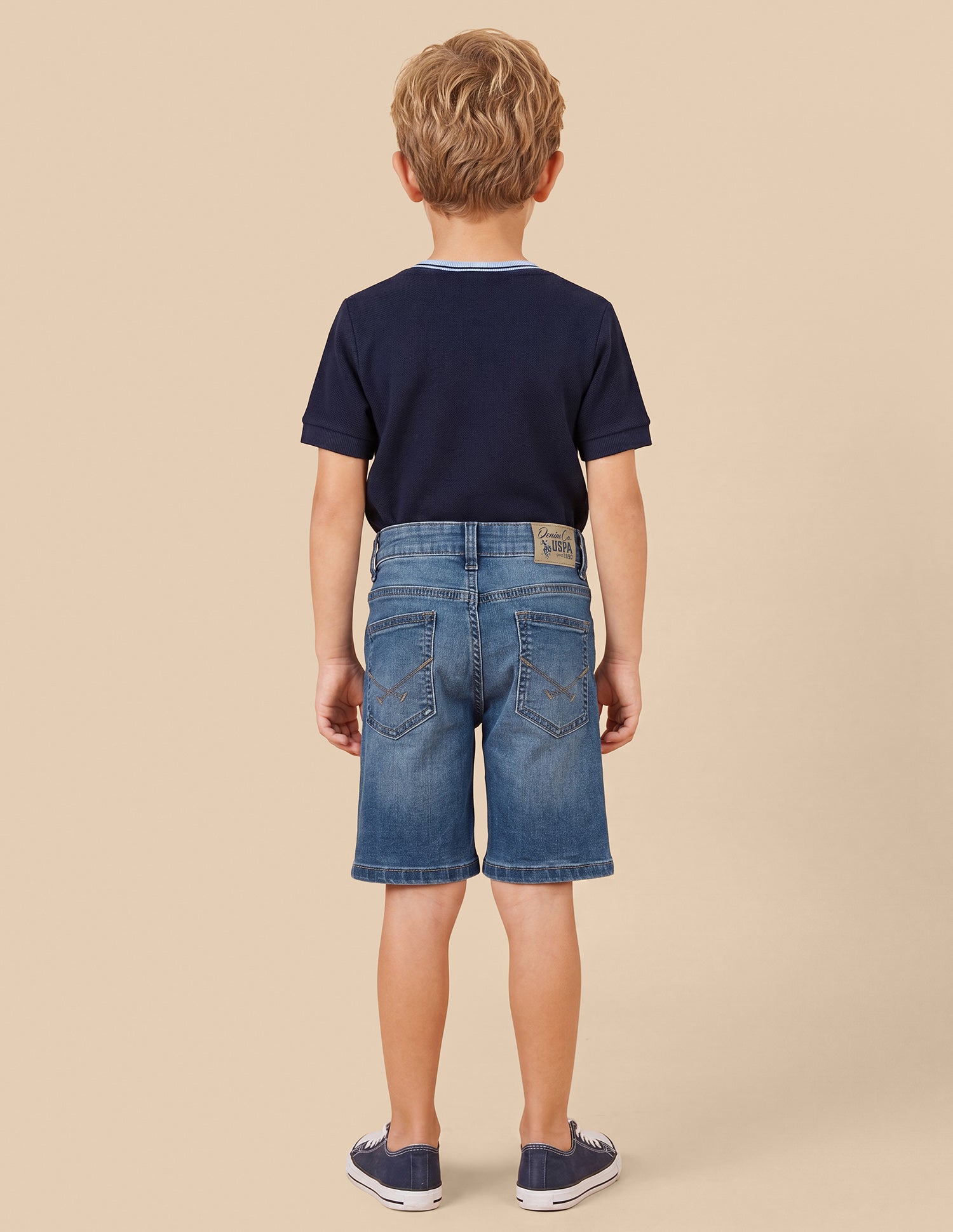 Mid Rise Regular Fit Denim Shorts Blue - U.S. Polo Assn. India | Large