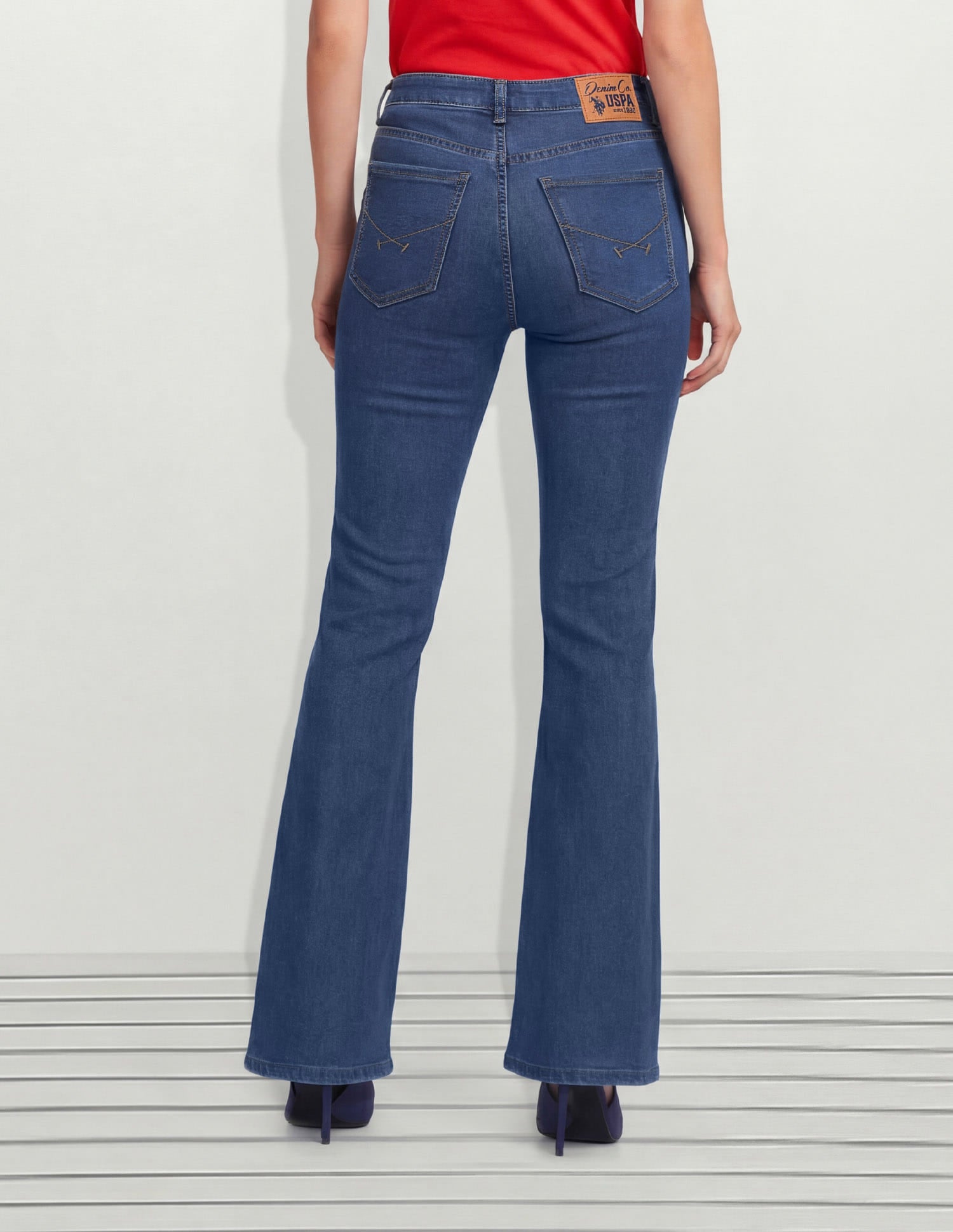 High Rise Skinny Bootcut Jeans Blue - U.S. Polo Assn. India | Large