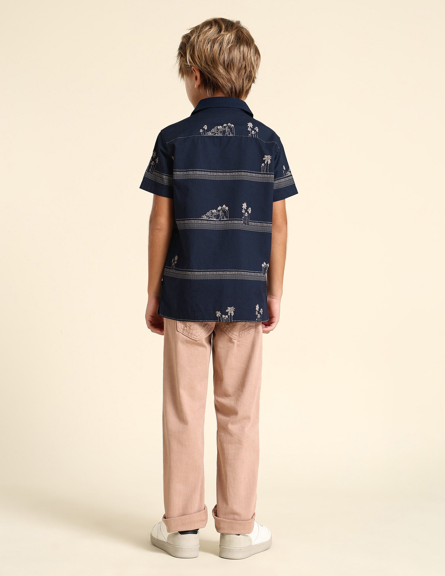 Boys All Over Printed Regular Fit Shirt Navy - U.S. POLO ASSN. | Large