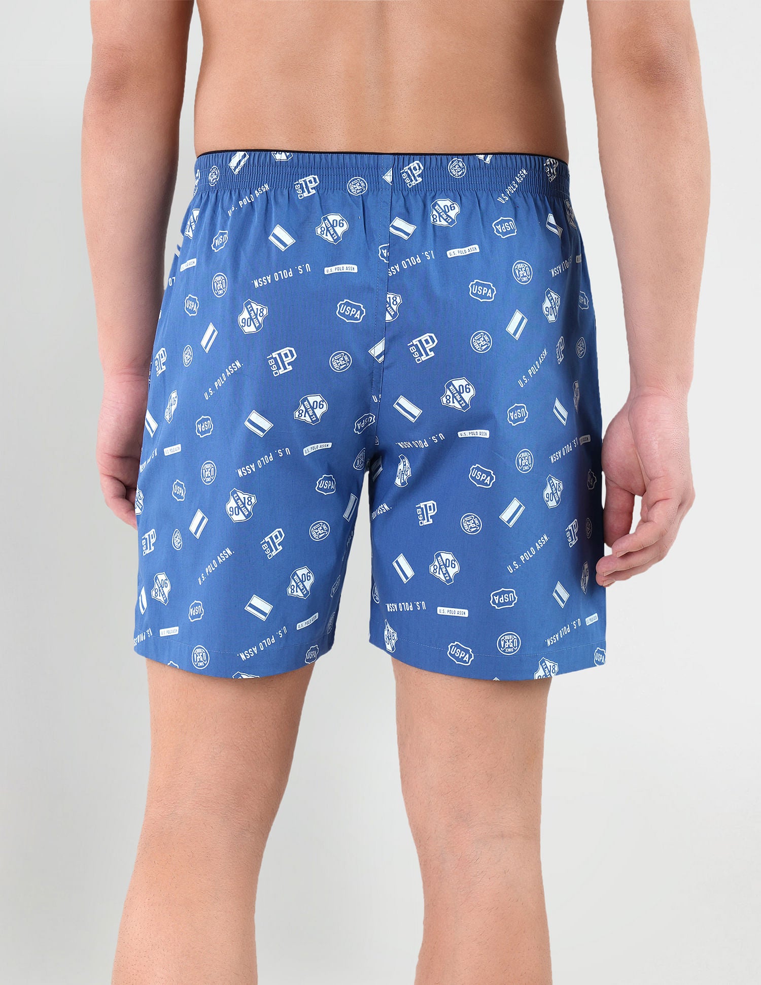 Dual Pocket All Over Print EX002 Boxers - Pack Of 1 Blue - U.S. POLO ASSN. | Large