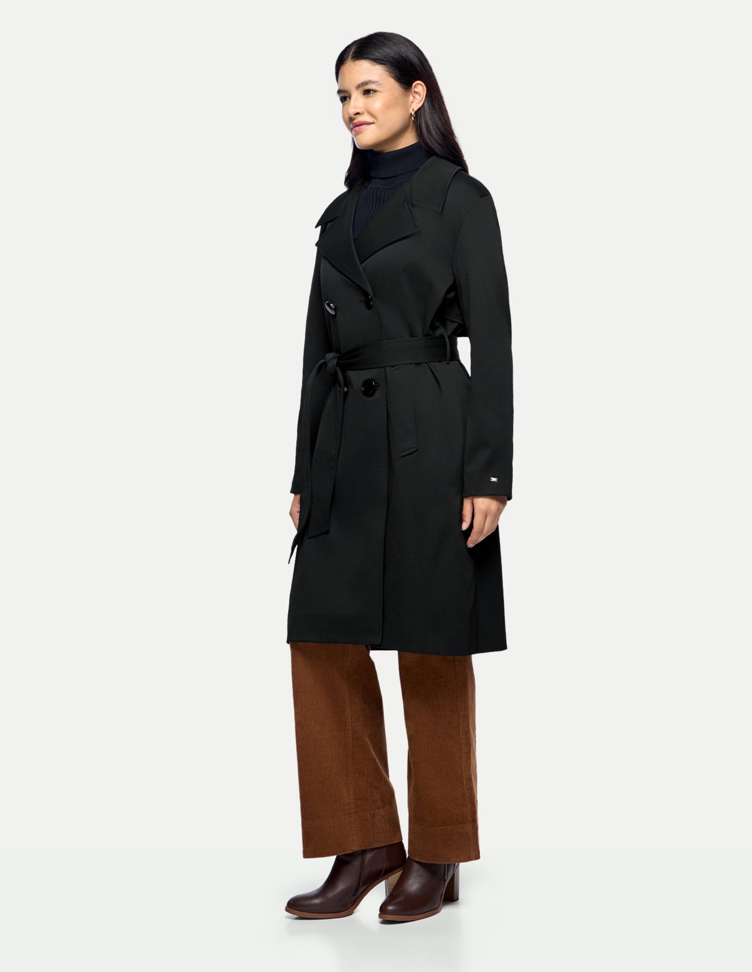 Double Breasted Trench Coat Black - U.S. Polo Assn. India | Large