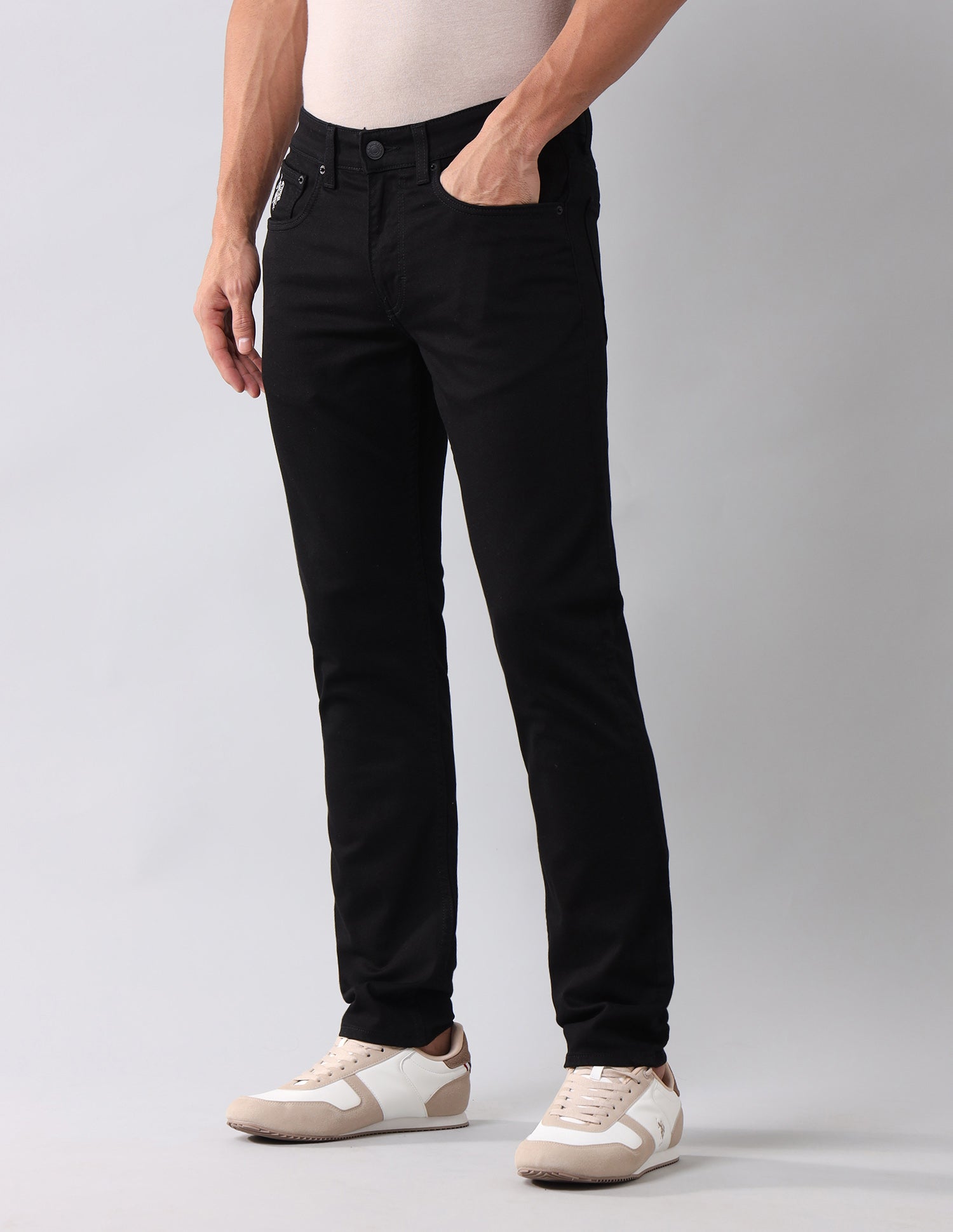 Brandon Slim Tapered Black Jeans Black - U.S. Polo Assn. India | Large