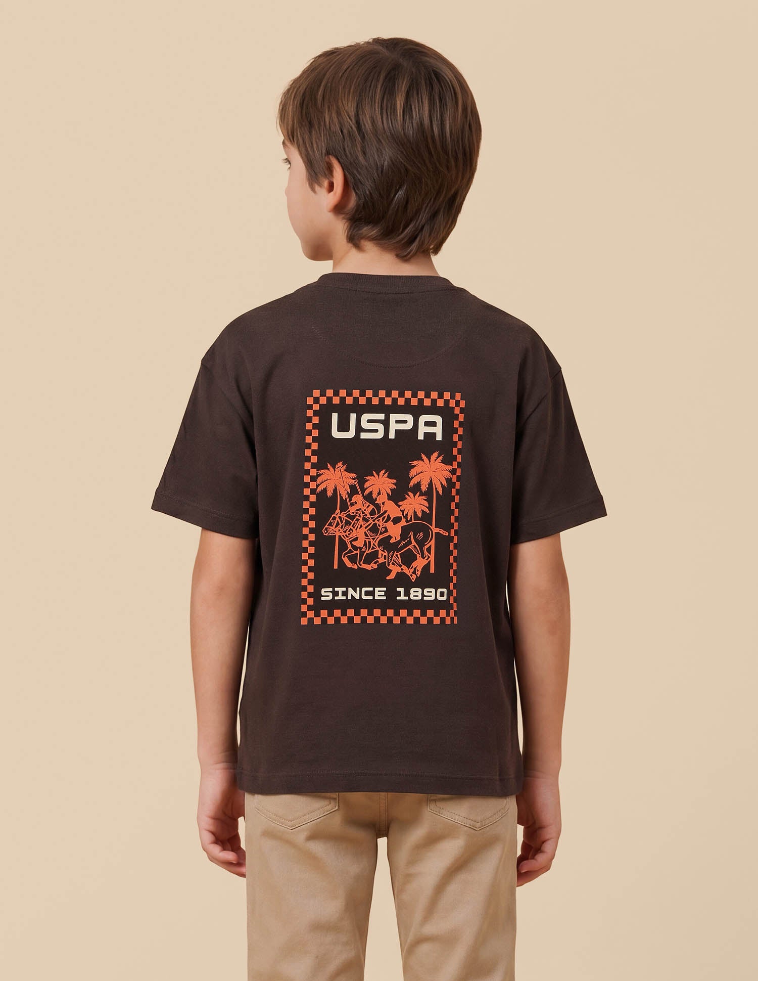 Graphic Brand Printed Oversized Fit T-Shirt Dark Brown - U.S. Polo Assn. India | Large
