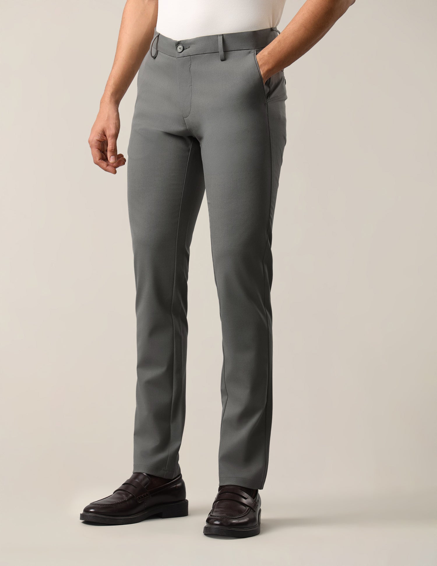 Slim Fit Satin Trousers Sage - U.S. Polo Assn. India | Large