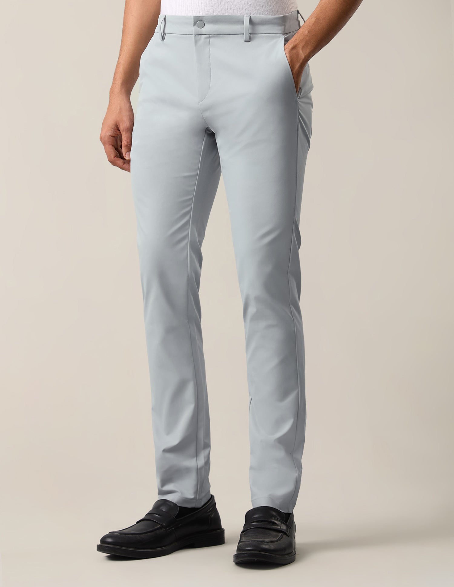 Austin Slim Fit Mid Rise Trousers Light Grey - U.S. Polo Assn. India | Large
