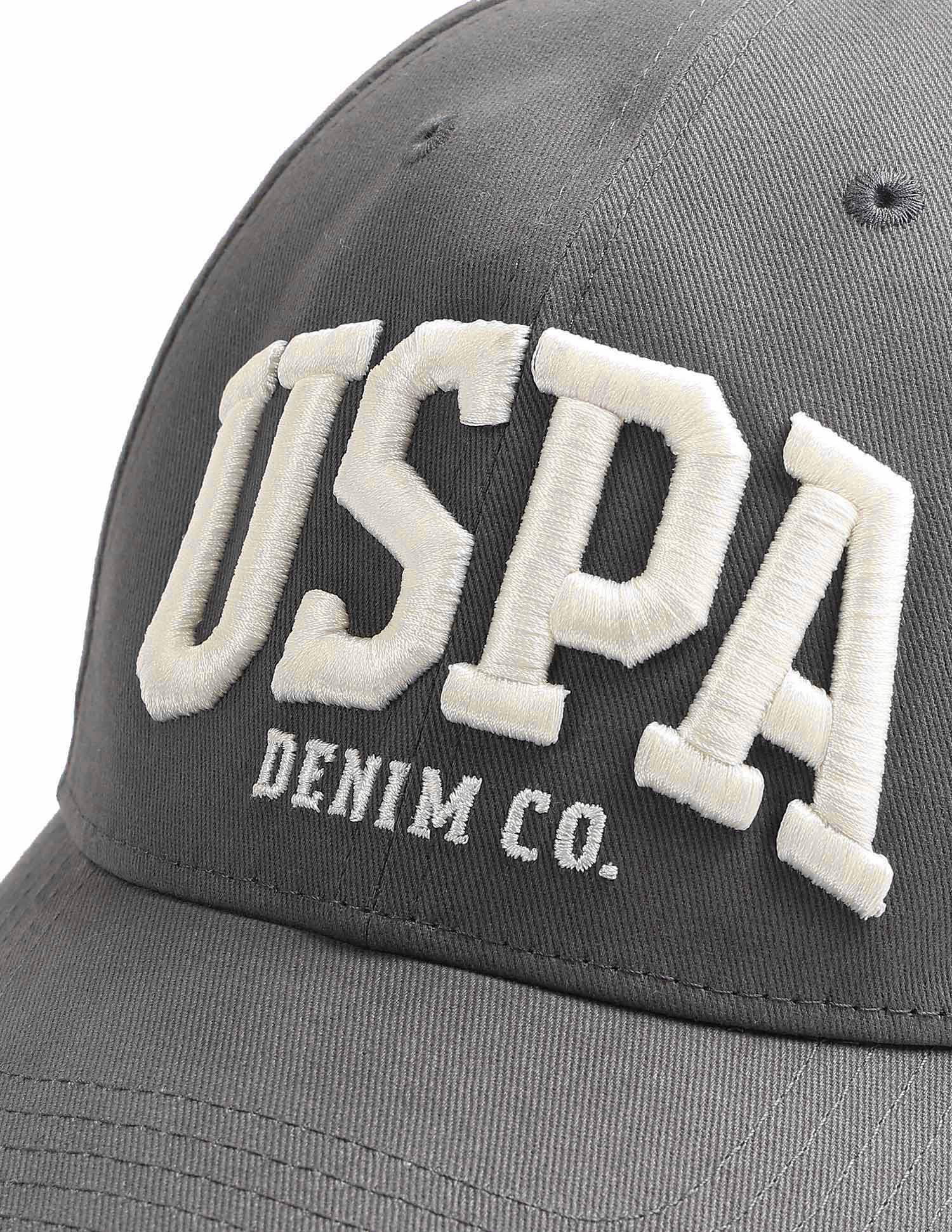 Brand Embroidered Cotton Cap Grey - U.S. Polo Assn. India | Large
