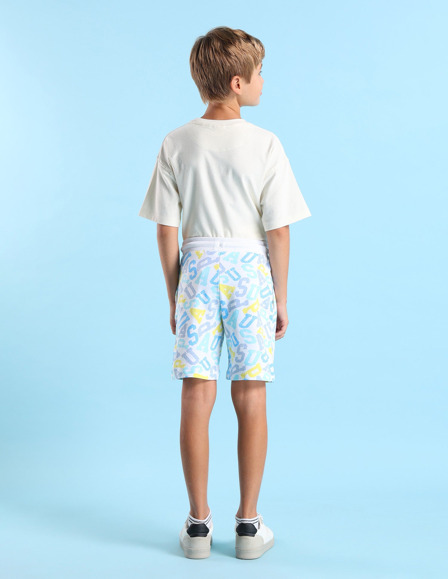 Boys Brand Printed Shorts White - U.S. POLO ASSN. | Large