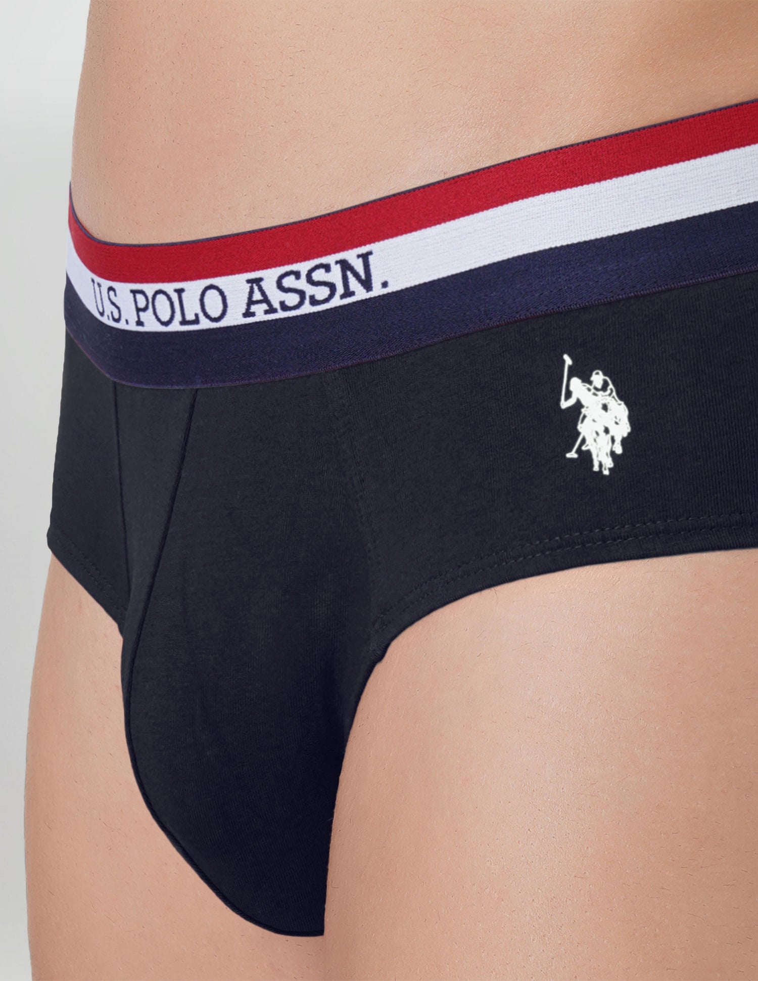 Striped Waistband EB002 Briefs - Pack Of 2 Navy and White - U.S. POLO ASSN. | Large