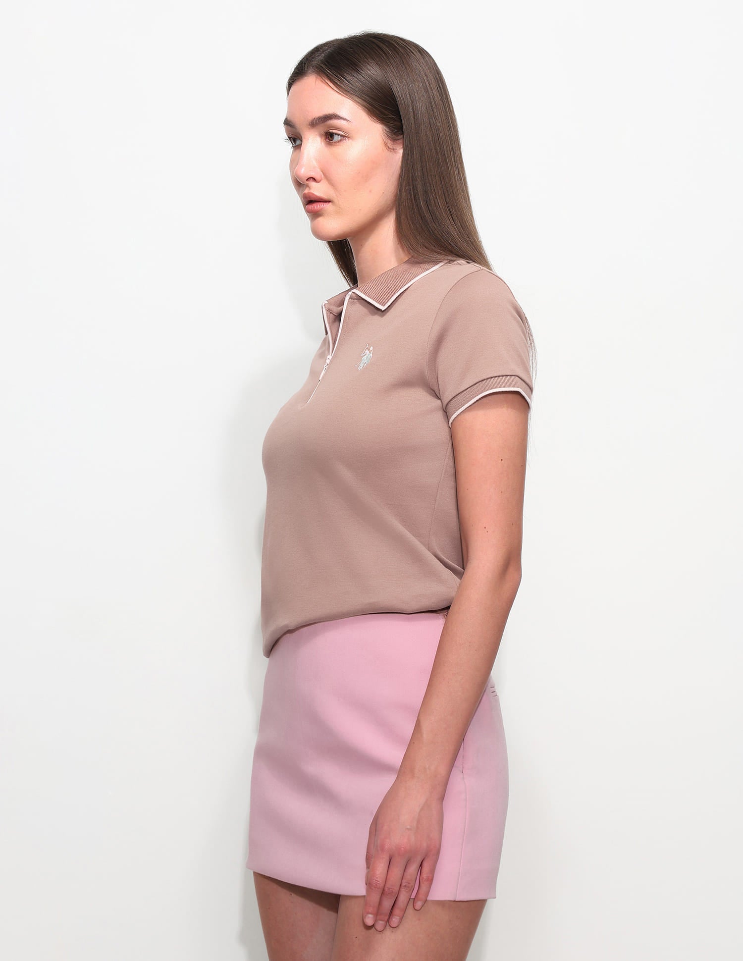 Regular Fit Solid Polo Shirt Brown - U.S. Polo Assn. India | Large